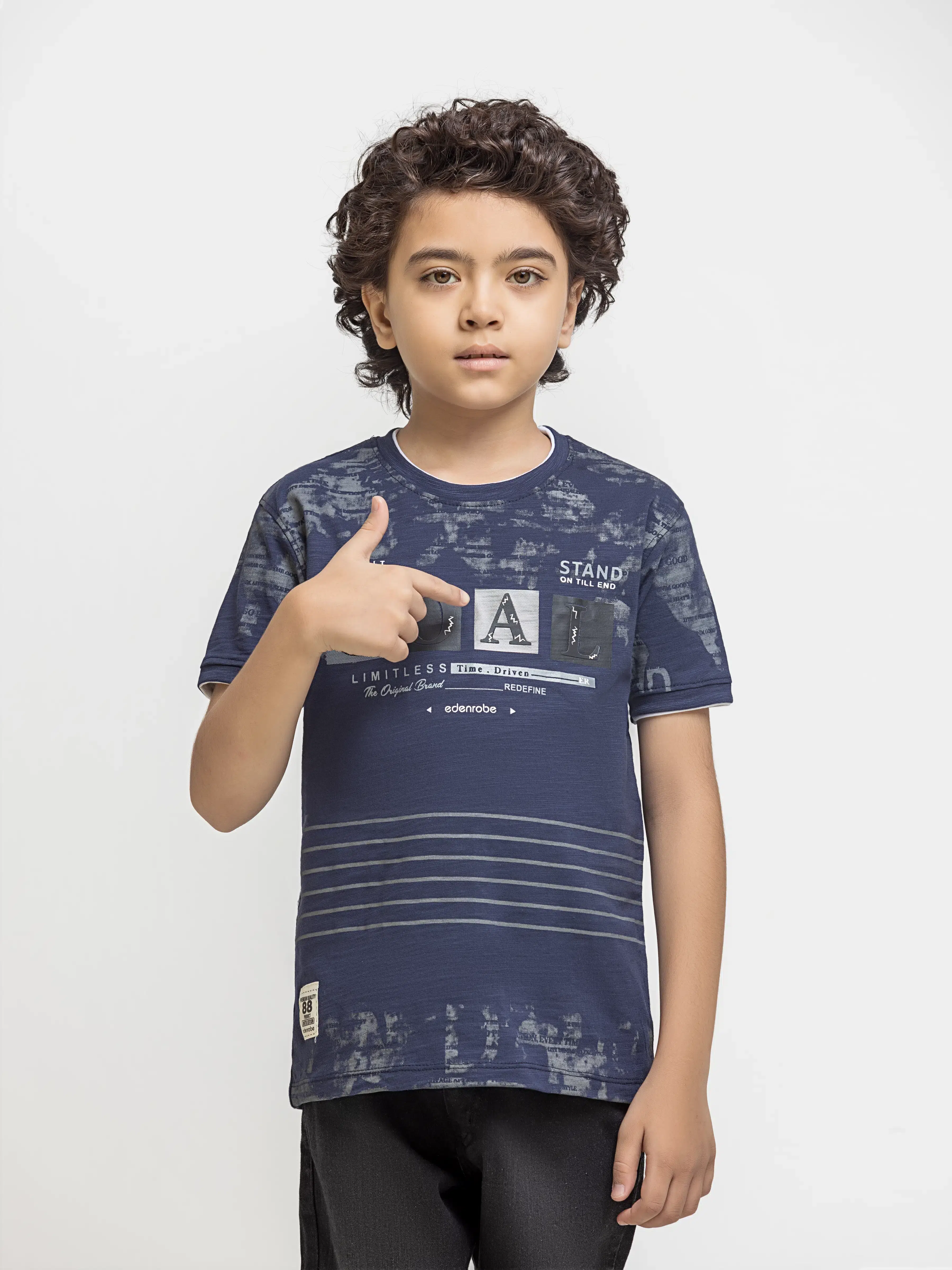 Boy's Navy Blue T-Shirt - EBTTS6-055