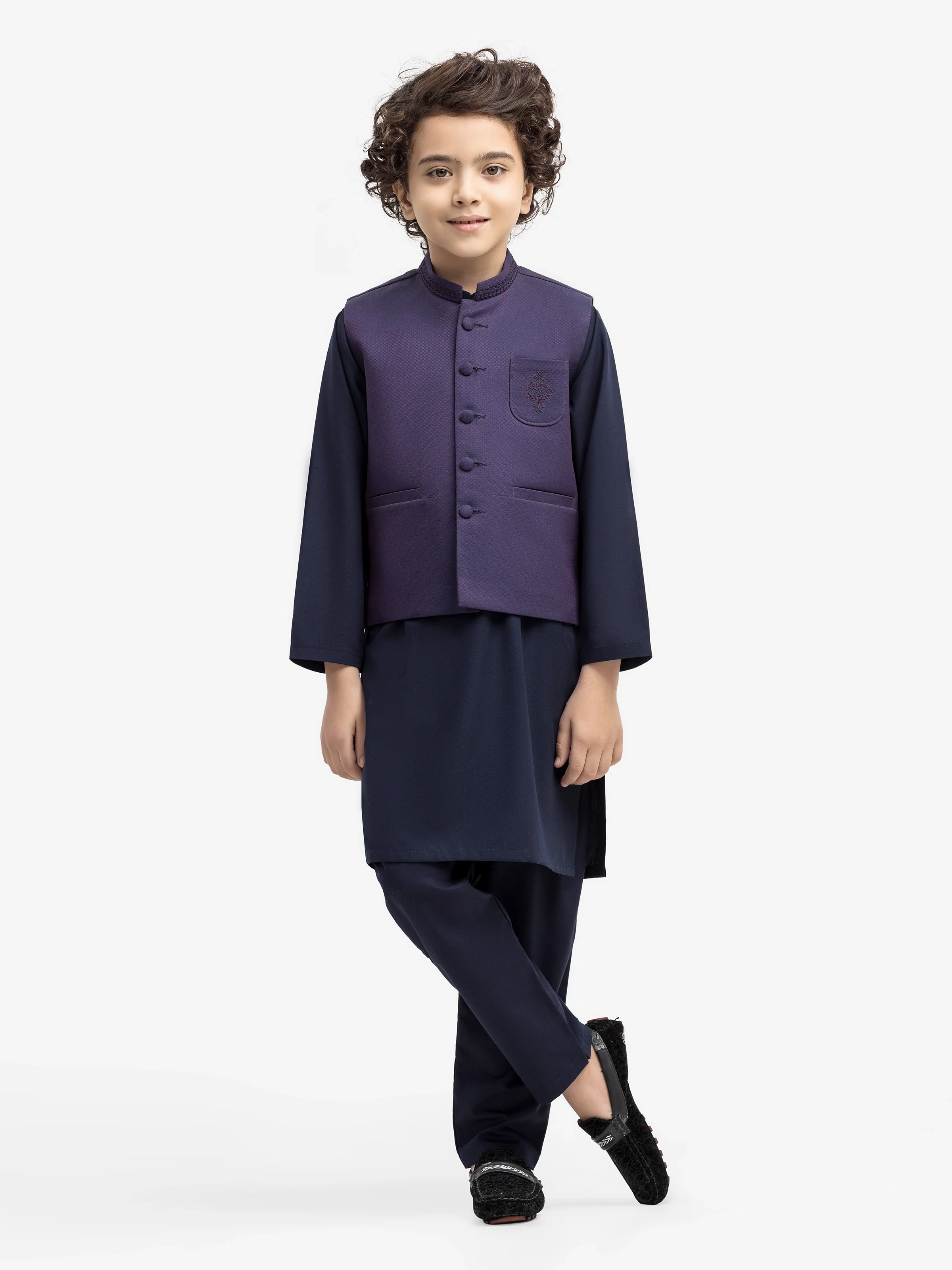 Embroidered Waistcoat Suit - EBTWCS5-25199