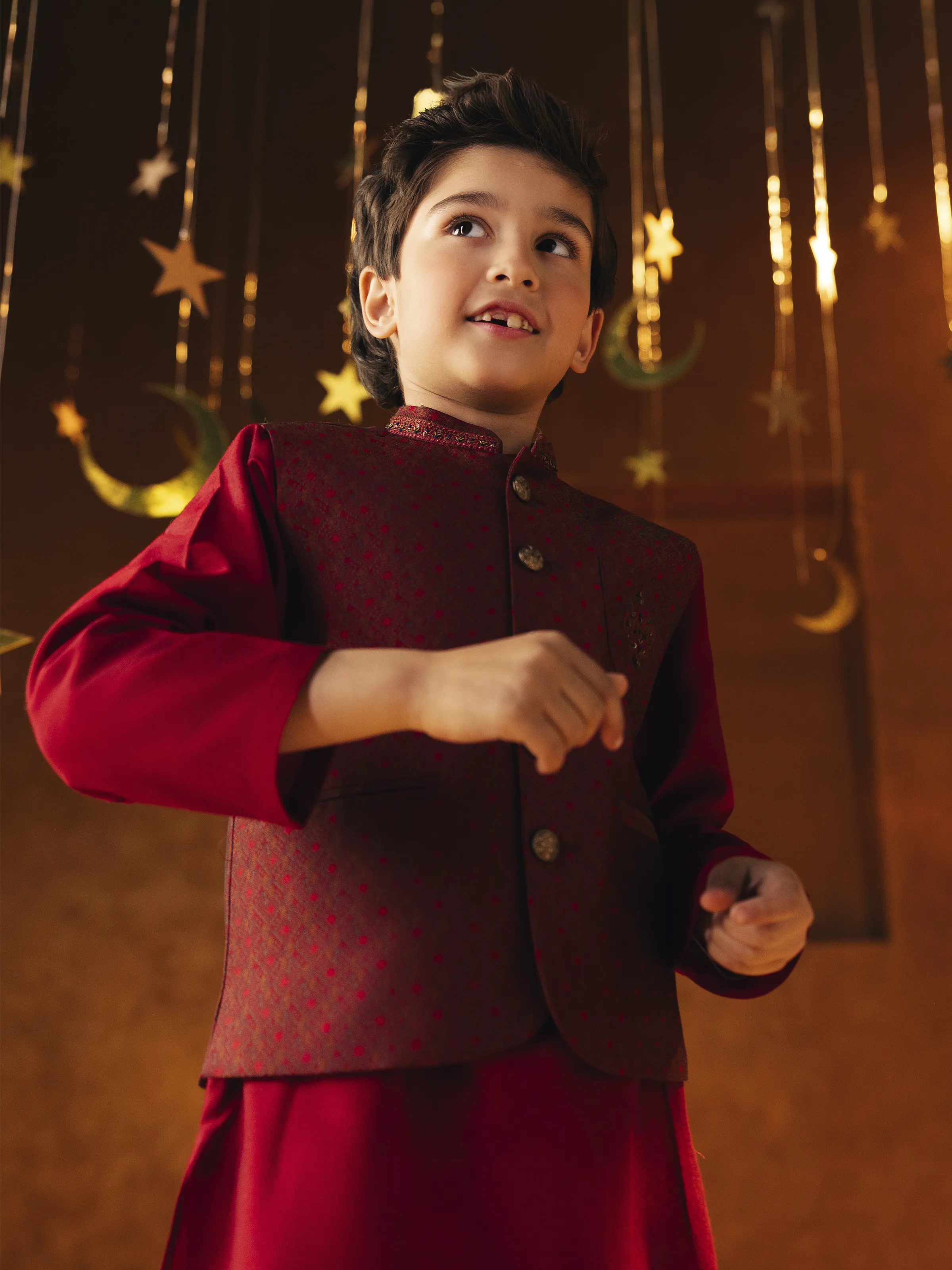 Boy's Red Waist Coat Suit - EBTWCSC5-031 - Image 2