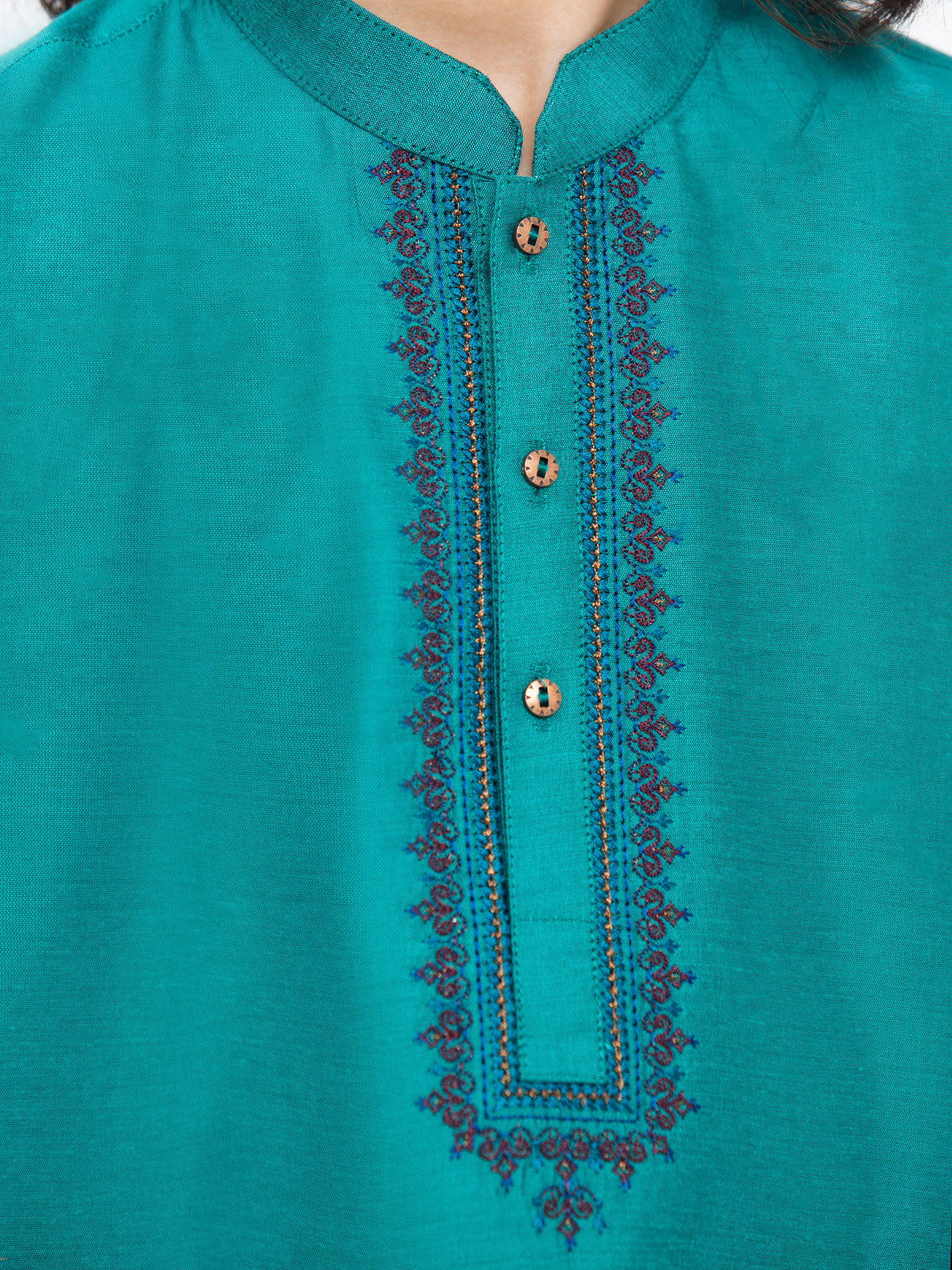 Embroidered Blended Kurta - EBTKC24-017 - Image 3