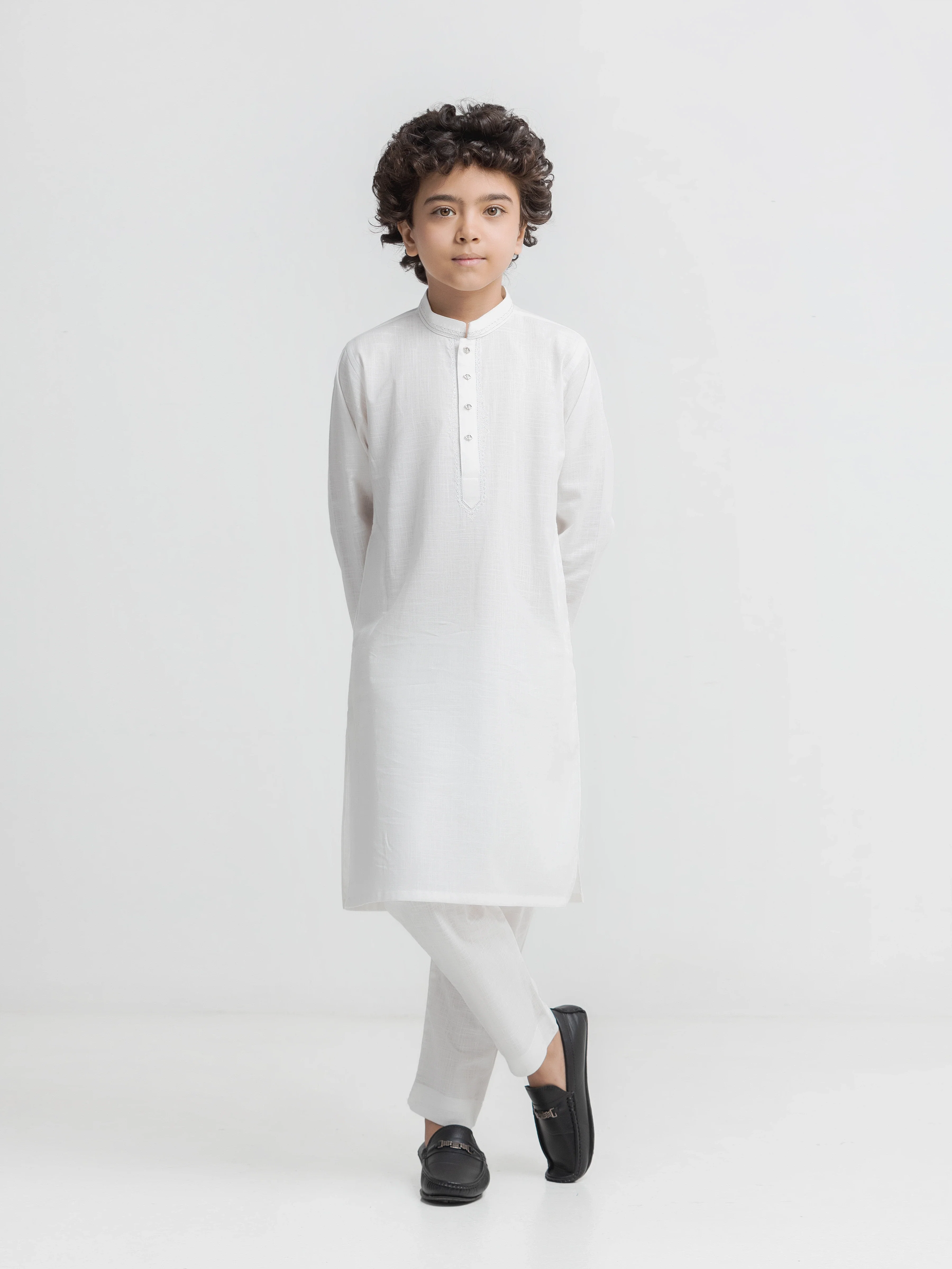 Embroidered Cotton Slub Kurta Pajama - EBTKP6-034