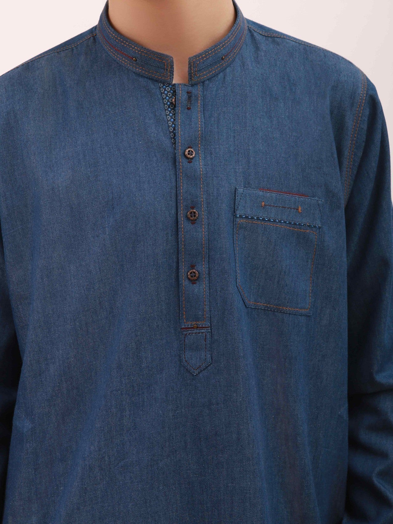 Denim Kurta - EBTK21-3724 - Image 2