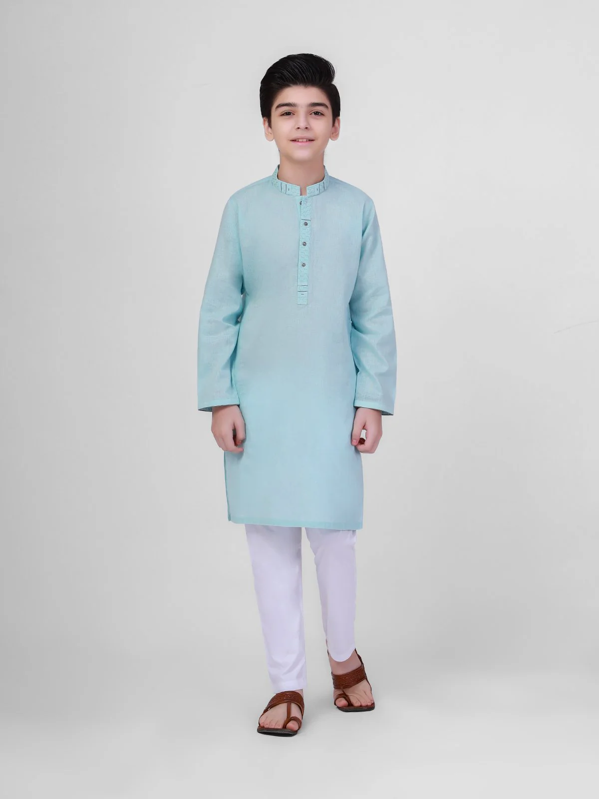 Embroidered Linen Kurta - EBTK21-3763