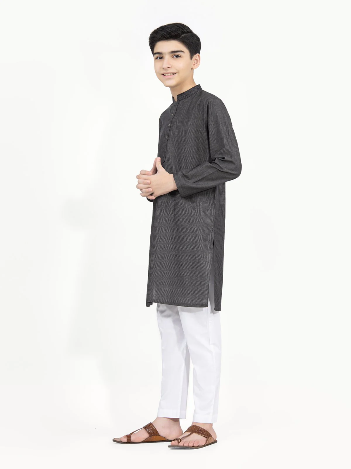Embroidered Cotton Kurta - EBTK22-3788 - Image 3