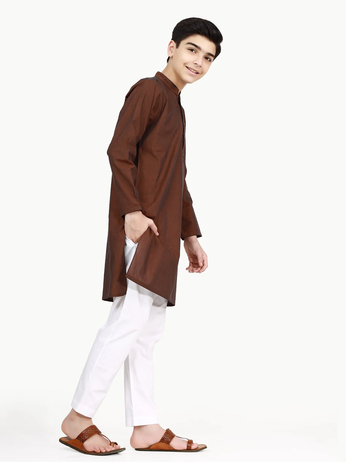 Embroidered Cotton Kurta - EBTK22-3789 - Image 3