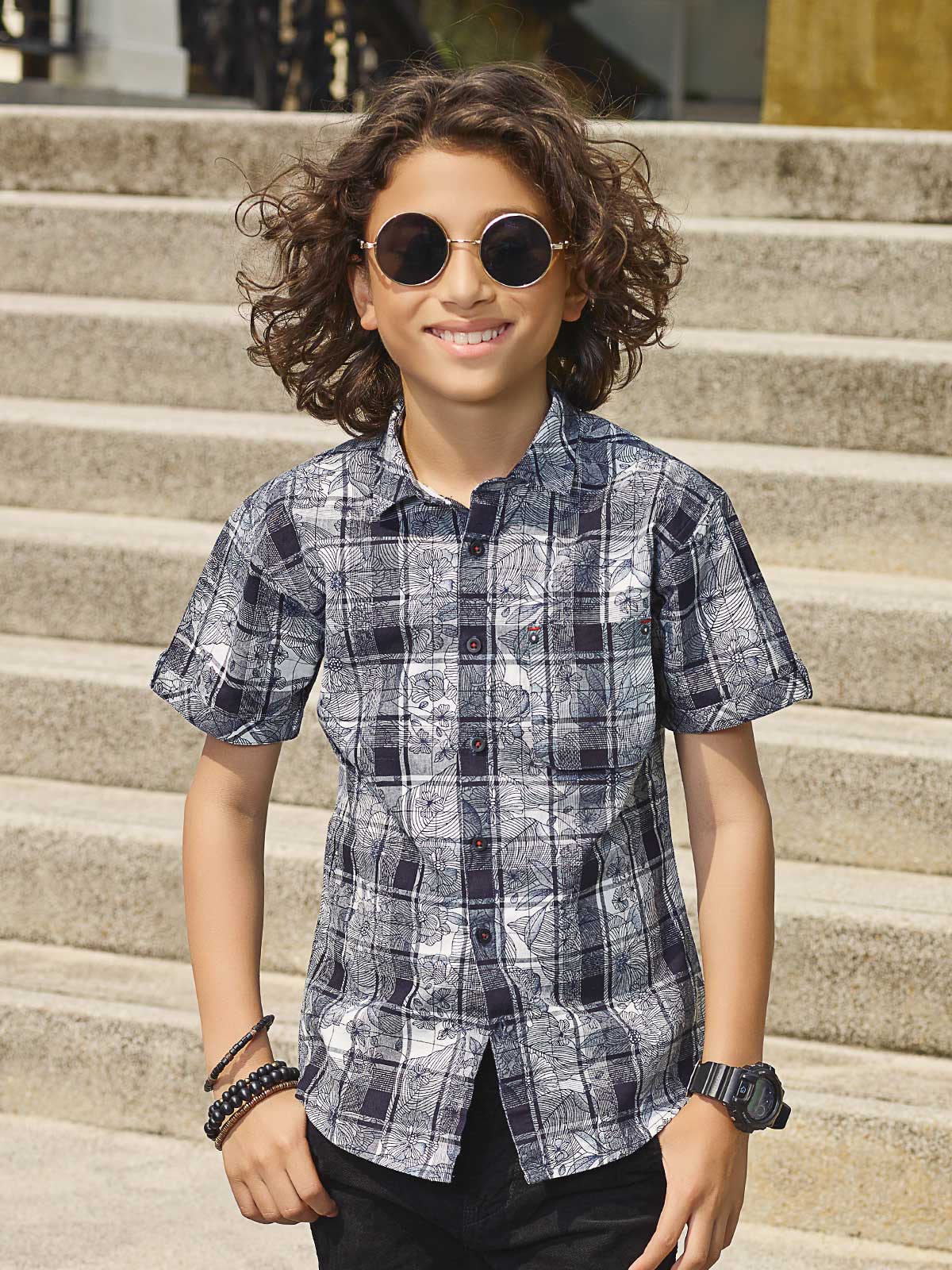 Half Sleeves Check Shirt - EBTS19-27219