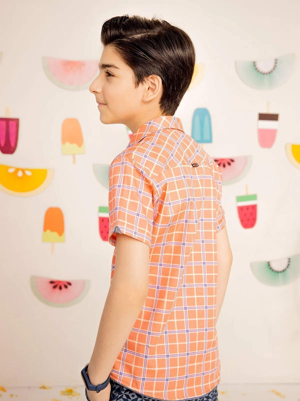 Half Sleeves Check Shirt - EBTS21-27316 - Image 2