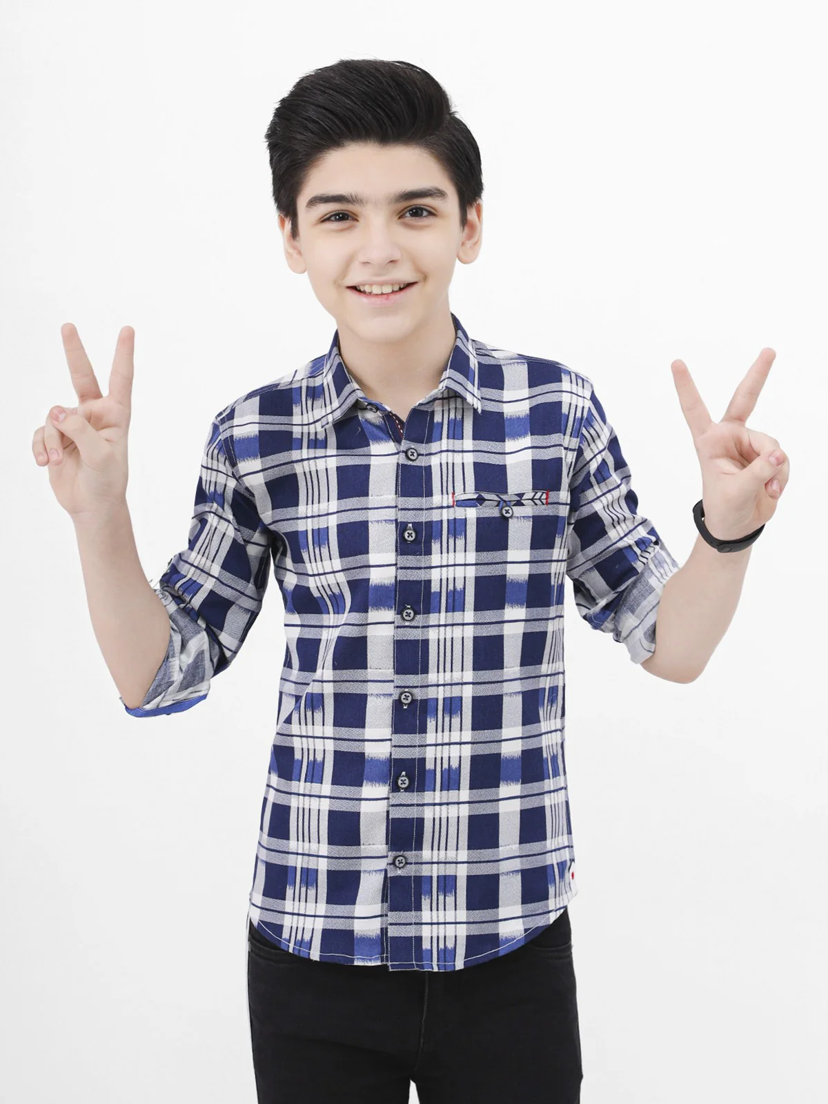 Half Sleeves Check Shirt - EBTS21-27355 - Image 2