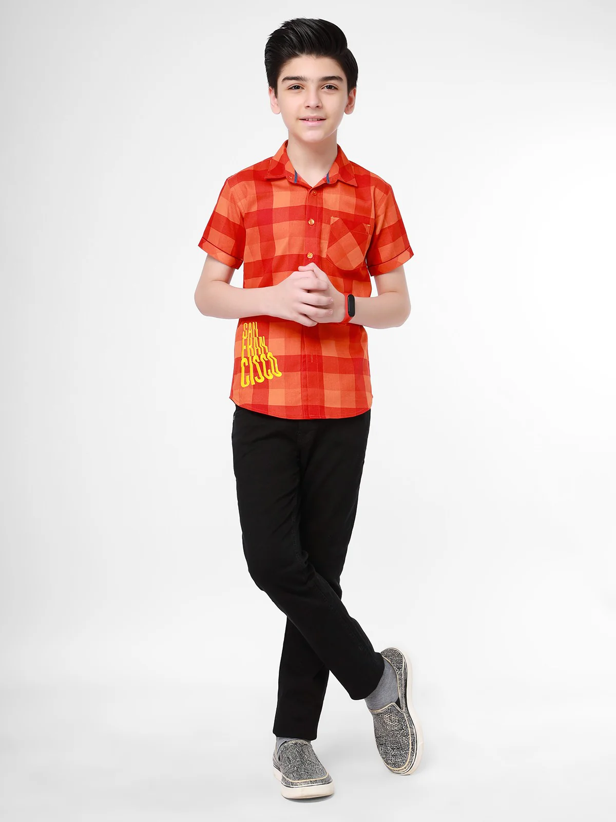 Half Sleeves Check Shirt - EBTS22-27327