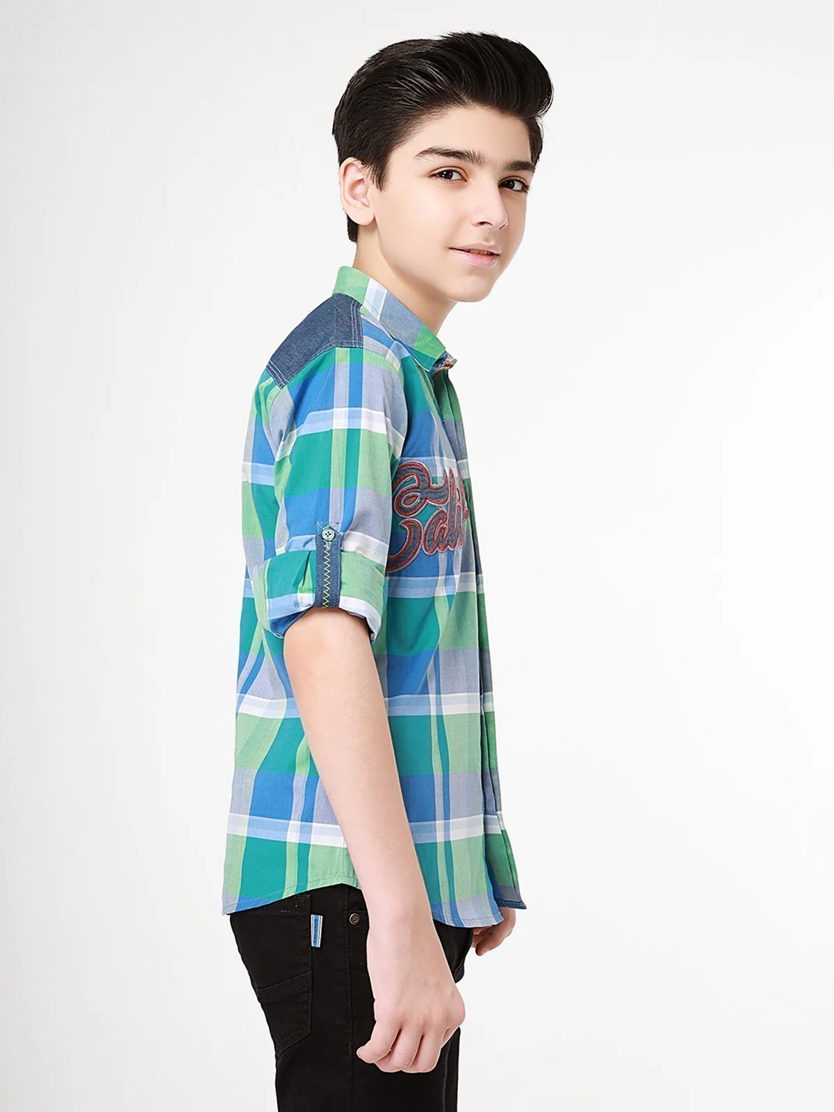 Half Sleeves Check Shirt - EBTS22-27331 - Image 2