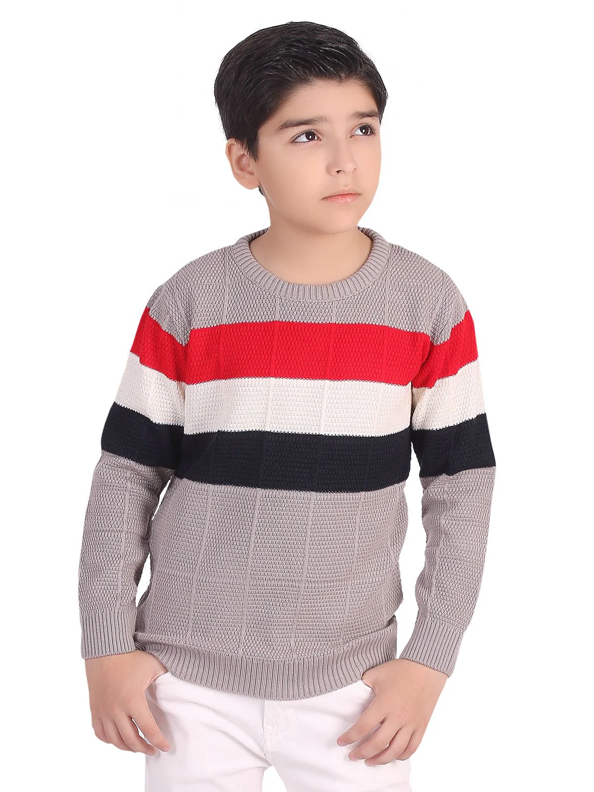 Crew Neck Color-Block Sweater - EBTSWT19-019 - Image 5