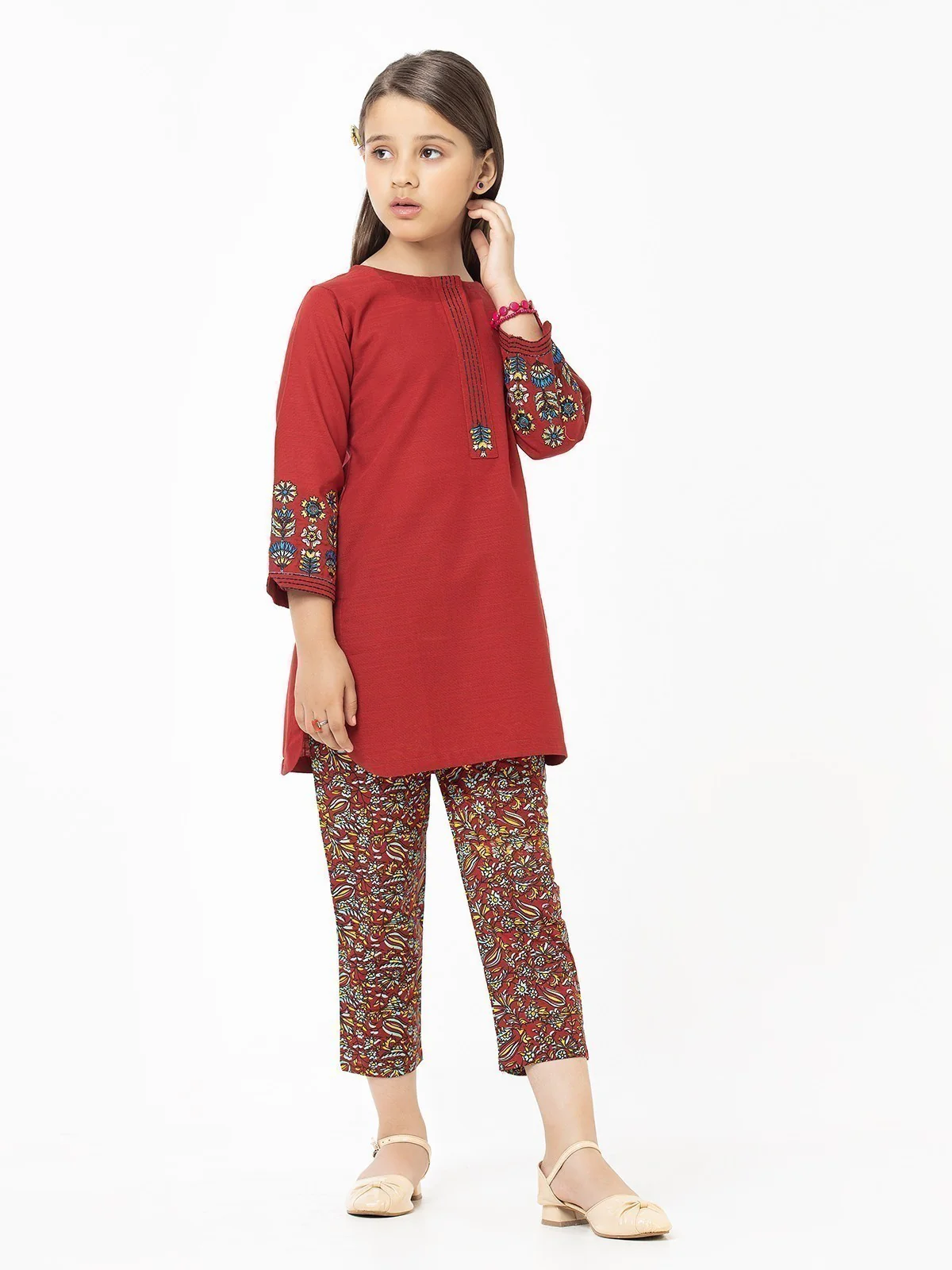 Embroidered Khaddar Shirt Trouser - EGTKE22-70336 (2-Pcs)