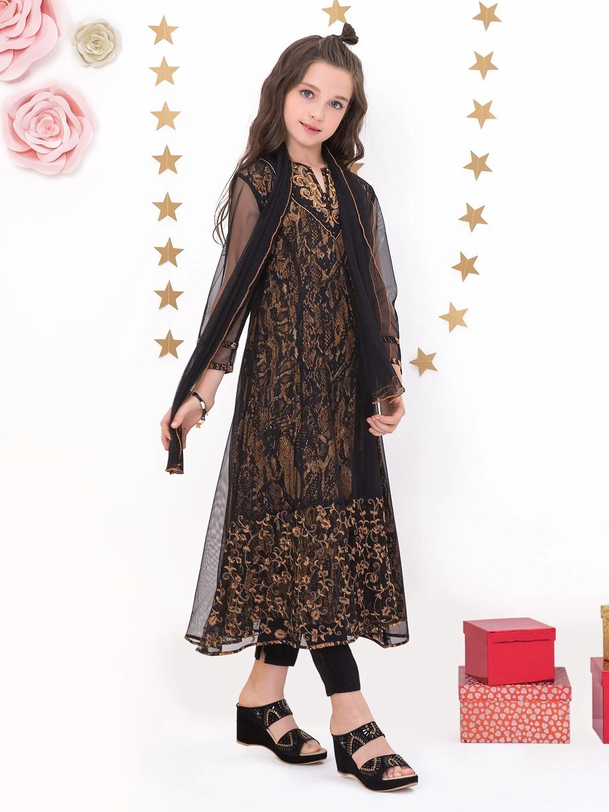 Embroidered Chiffon Suit - EGTP18-22106