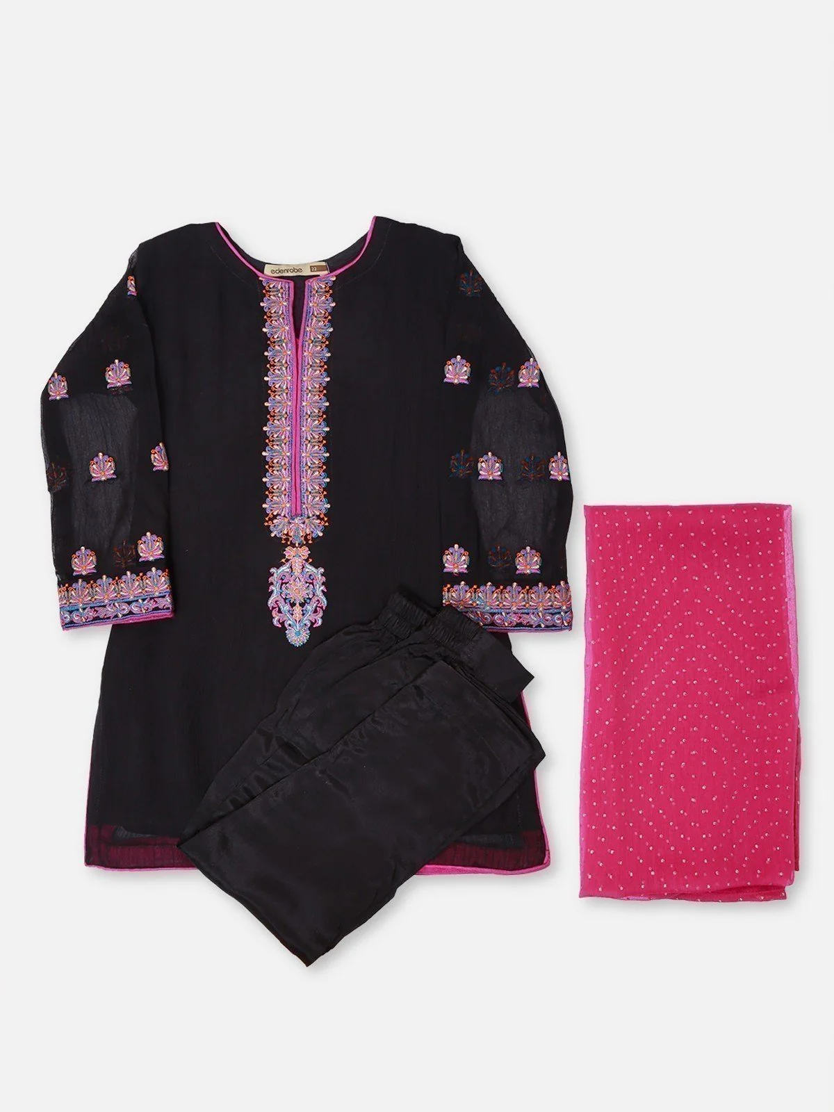 Embroidered Chiffon Suit - EGTP21-22178 - Image 3