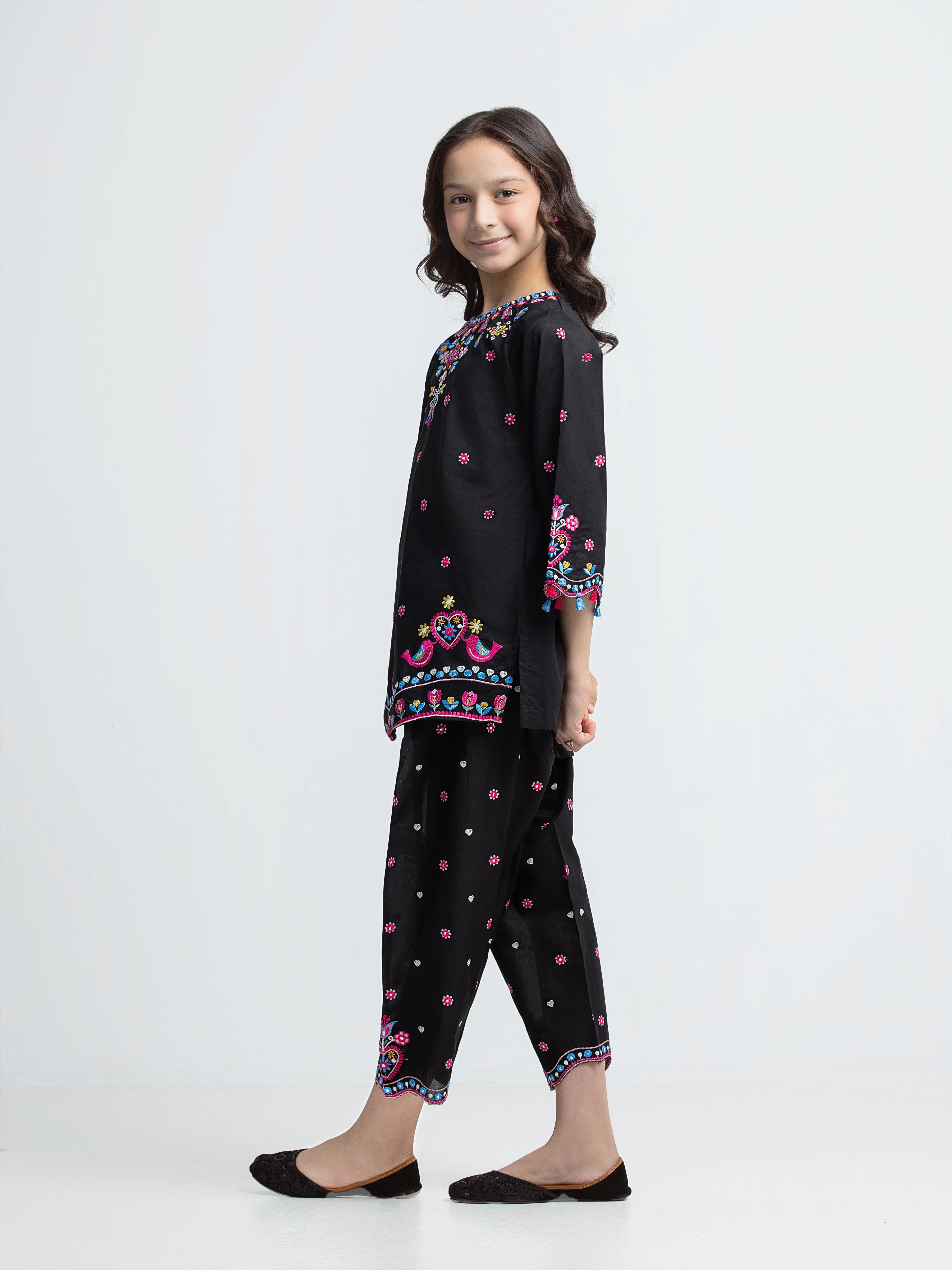 Embroidered Cambric Co-Ord Set - EGTKED6-74032ST - Image 5