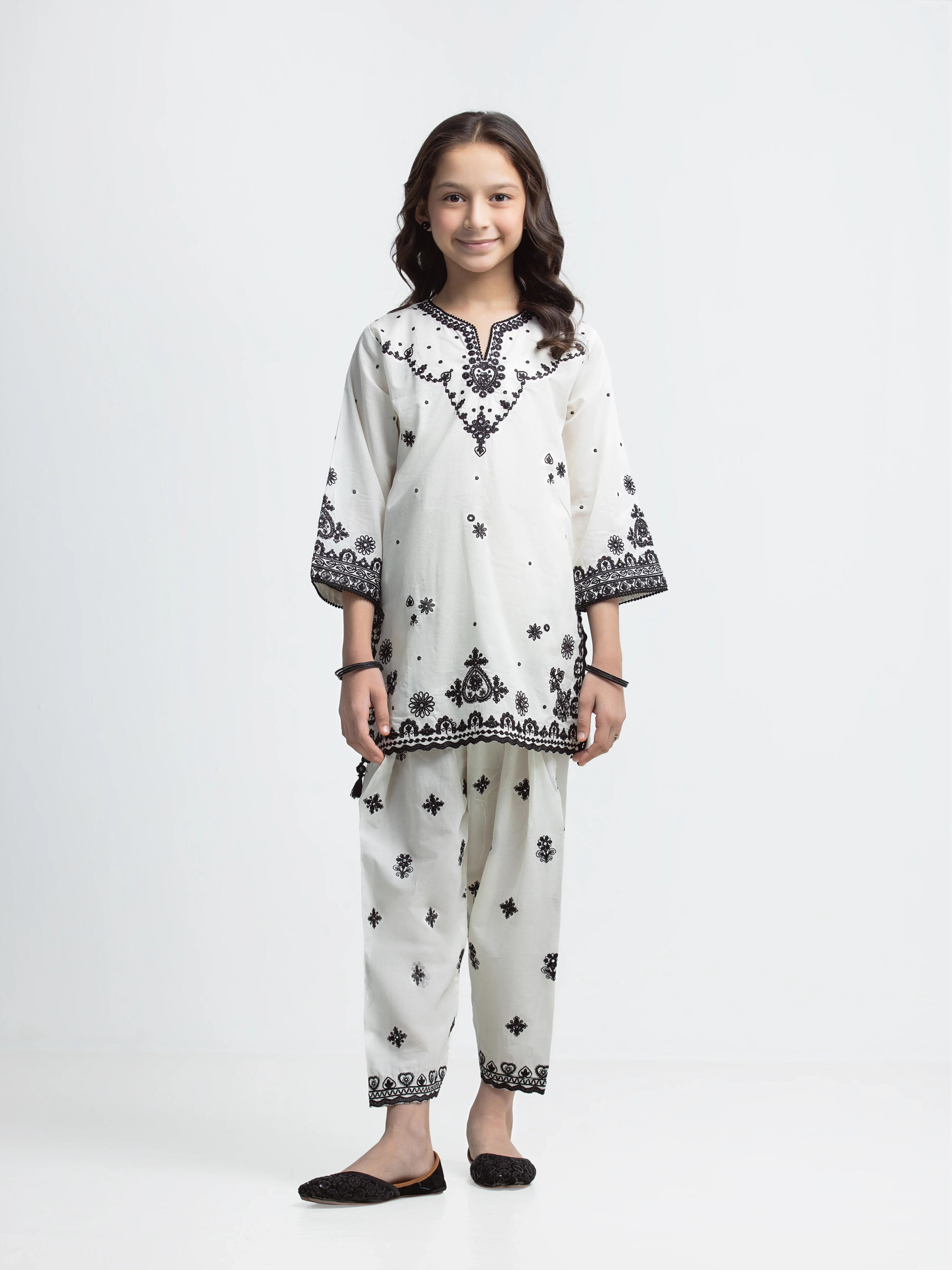 Embroidered Cambric Co-Ord Set - EGTKED6-74034ST