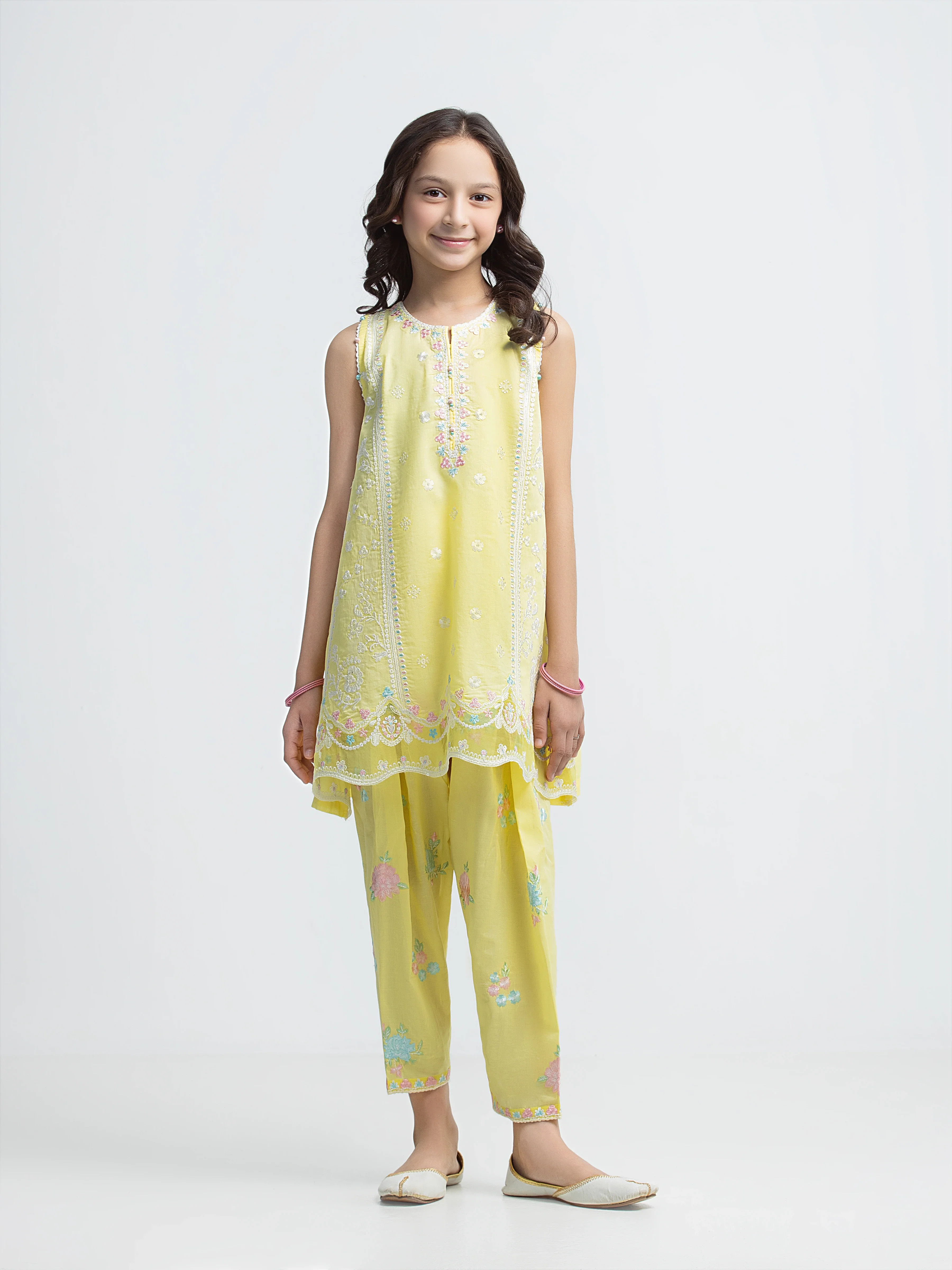 Embroidered Cambric Co-Ord Set - EGTKED6-74036ST