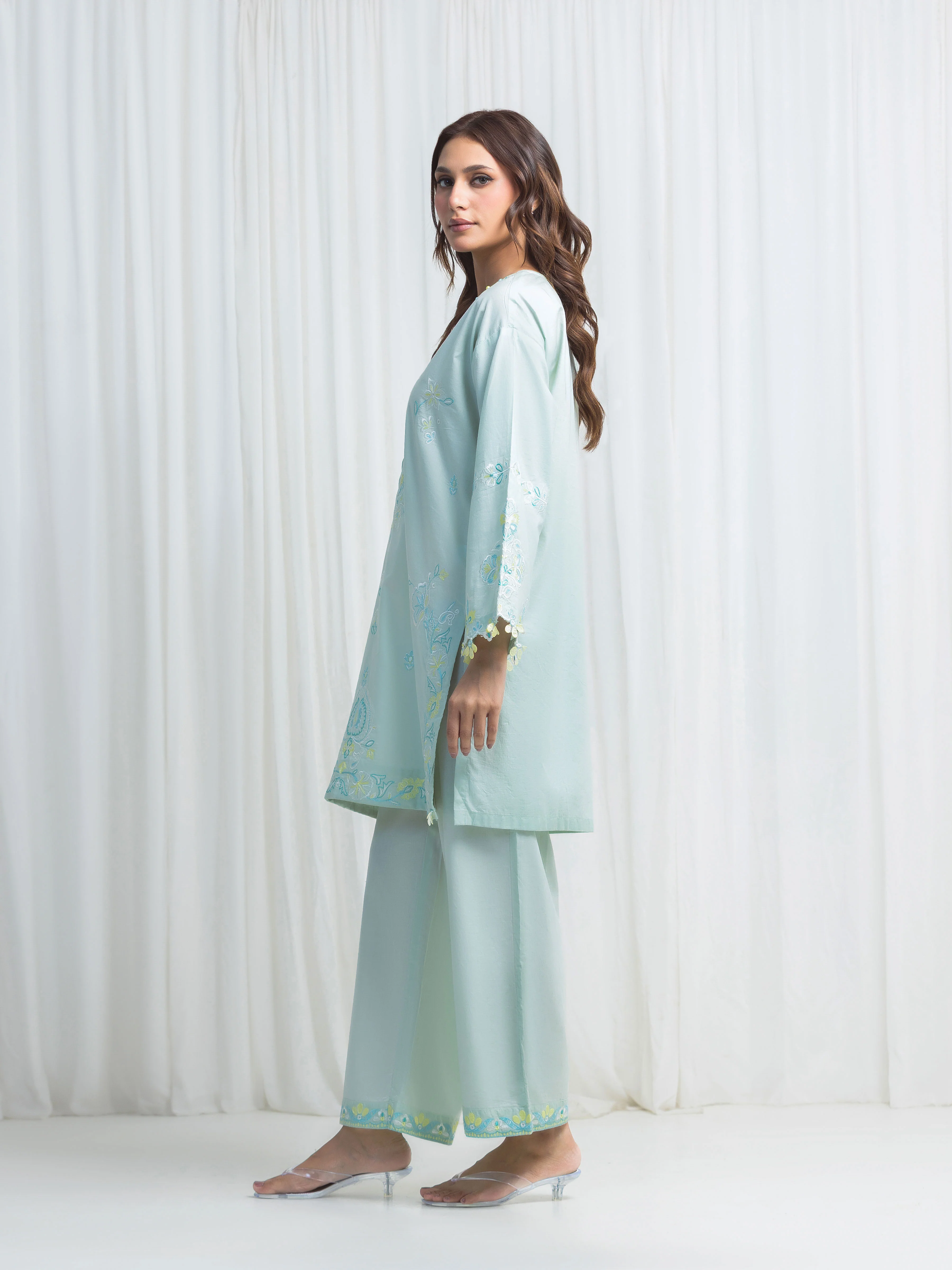 Embroidered Cambric Co-Ord Set - EWTKED6-86125ST - Image 5