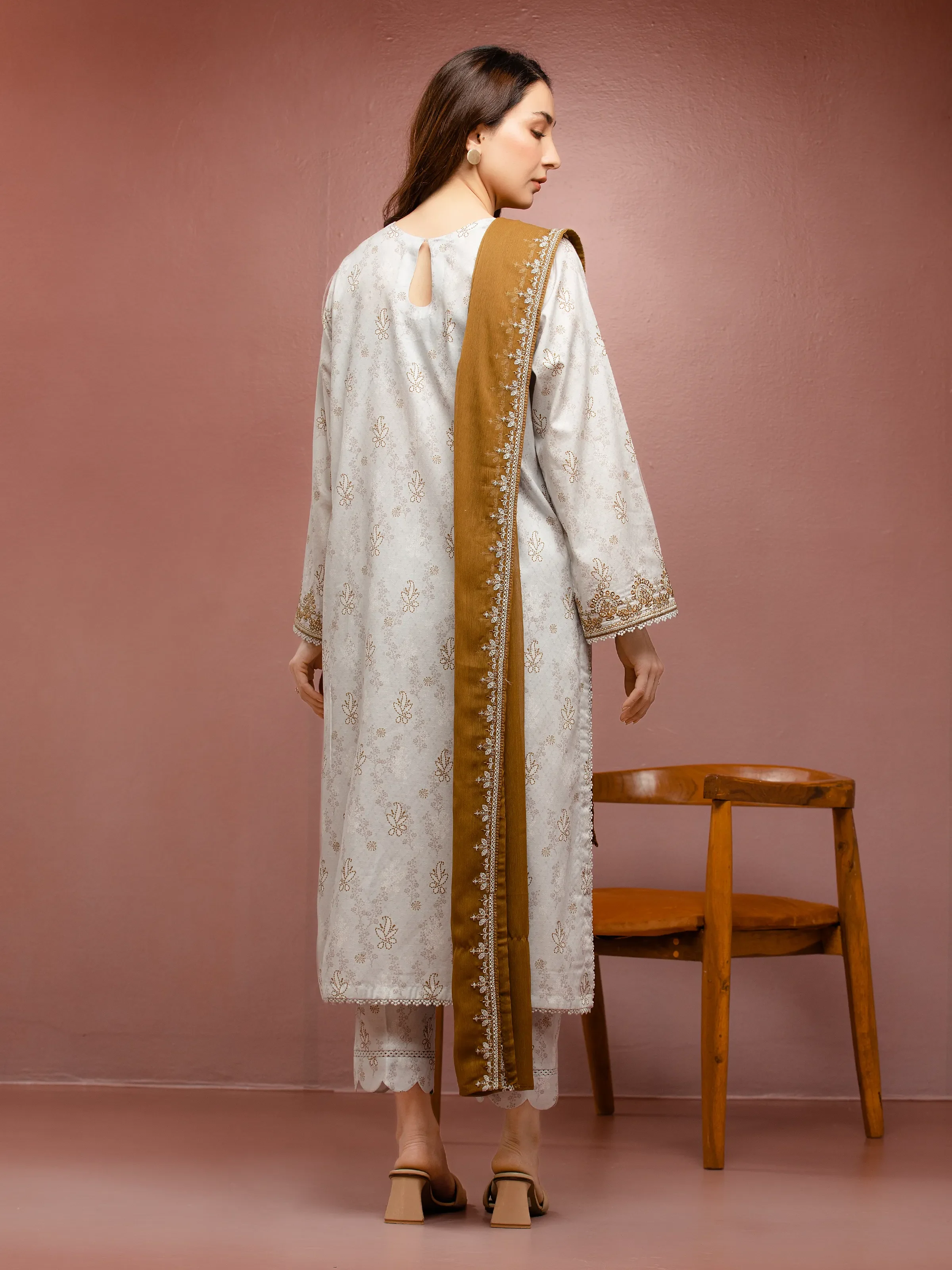 Embroidered Dobby Suit - EWU24V7-30168-3P - Image 4