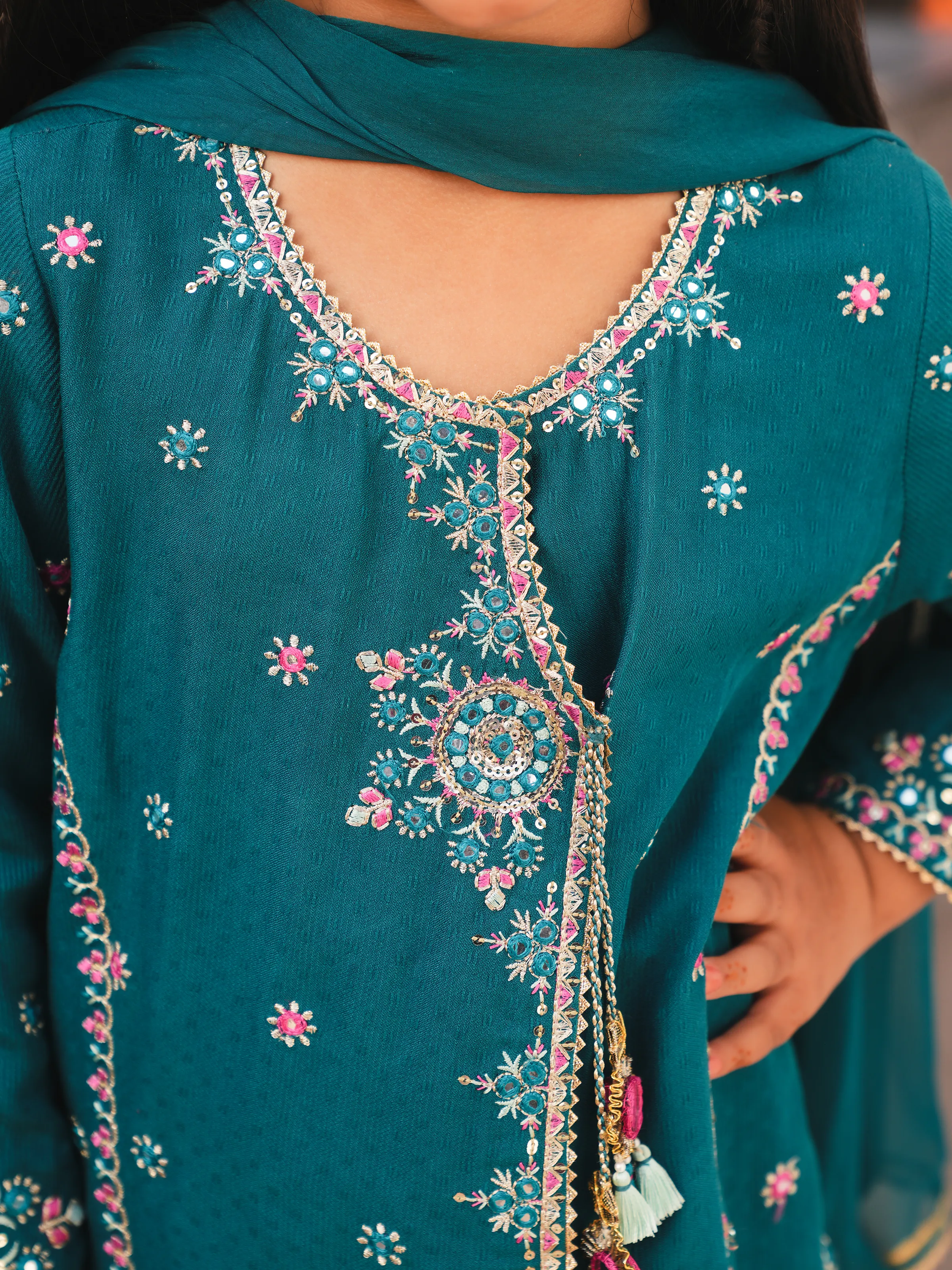 Embroidered Dobby Suit - EGTPLED6-50109-3P - Image 3