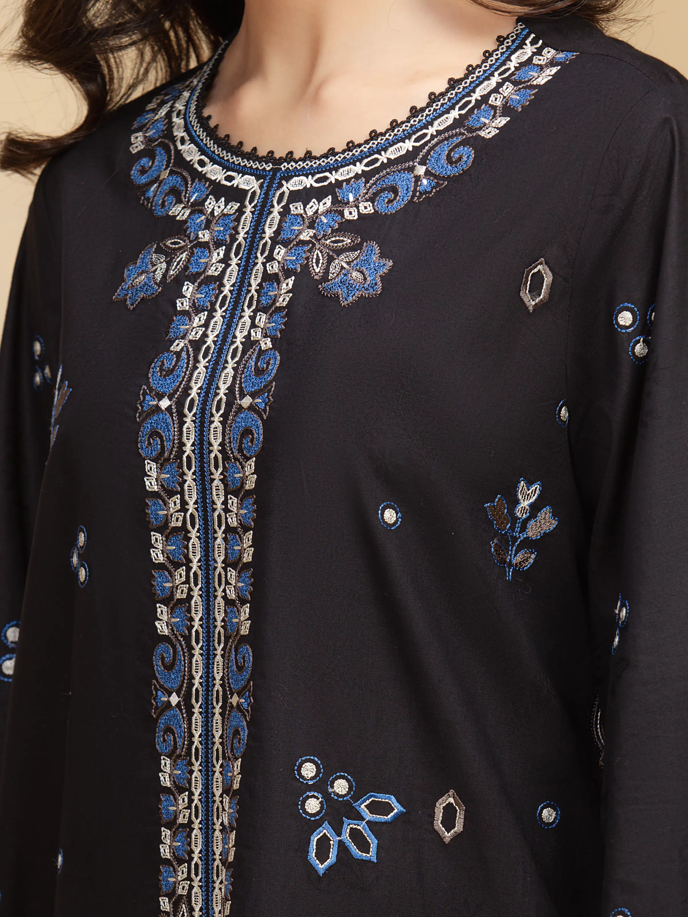 Embroidered Jacquard Shirt - EWU5V3-31159S - Image 3