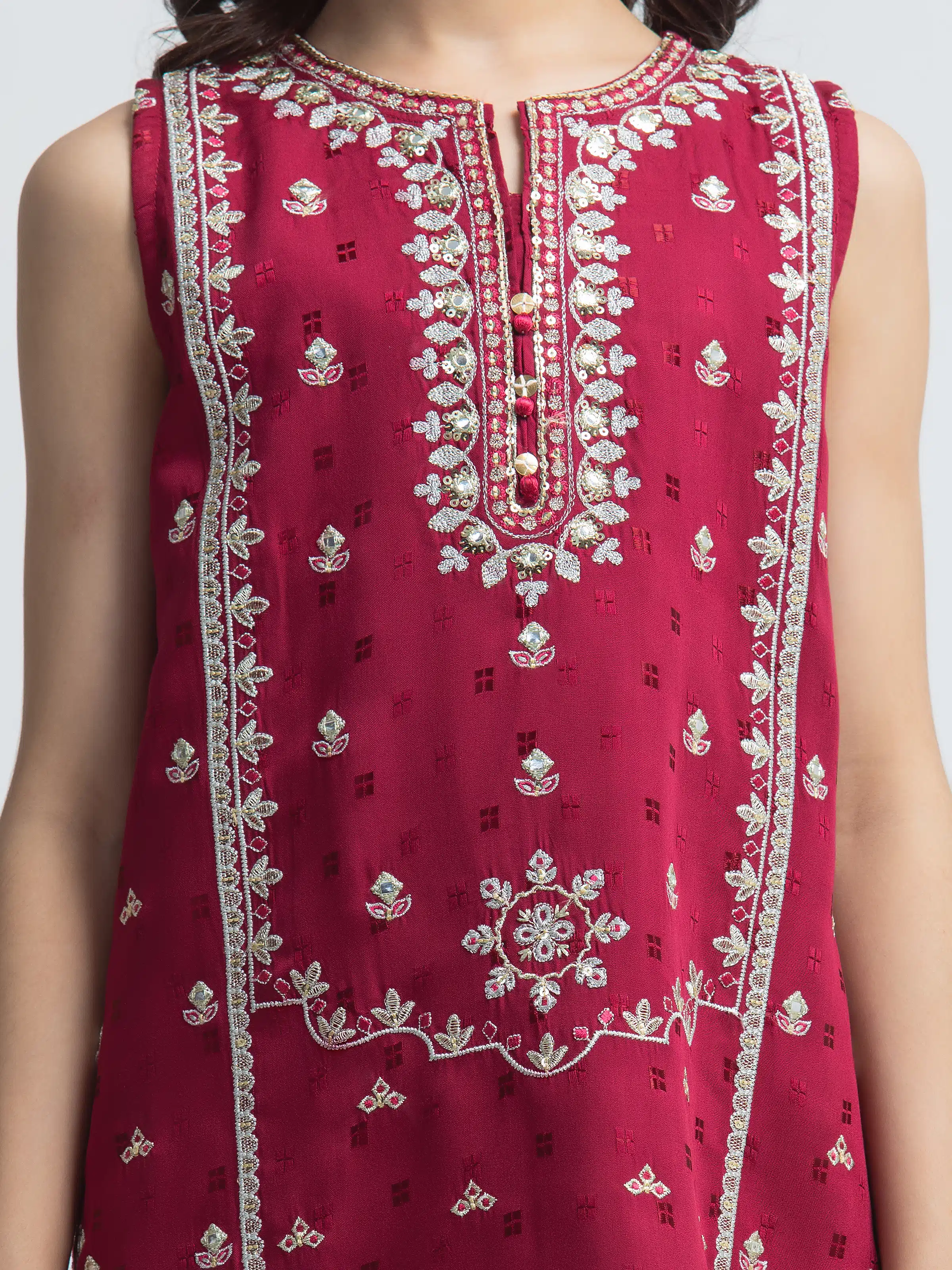 Embroidered Jacquard Suit - EGTPLED6-50104-3P - Image 3