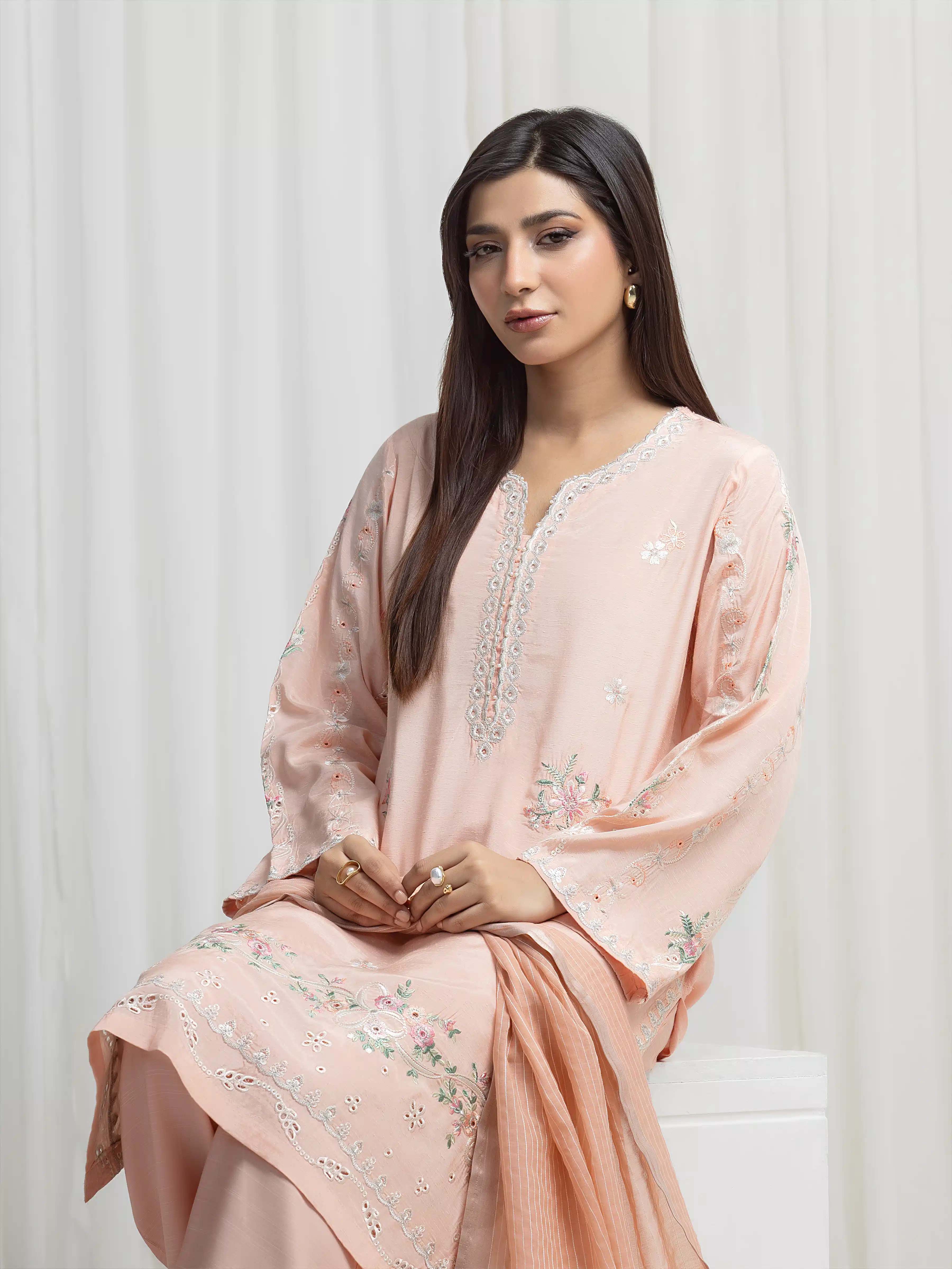 Embroidered Karandi Suit - EWTKED6-86079-3P - Image 2