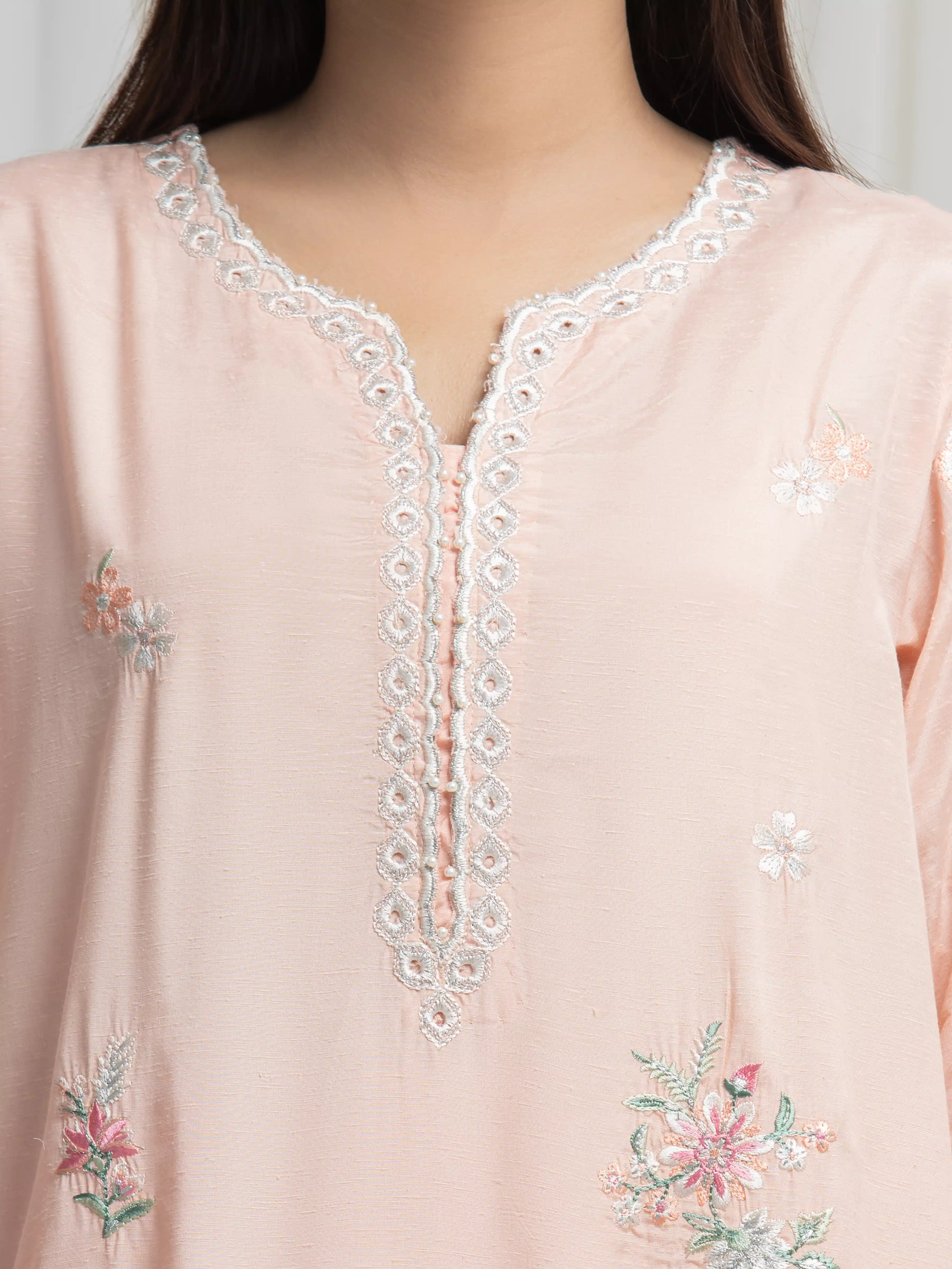 Embroidered Karandi Suit - EWTKED6-86079-3P - Image 3