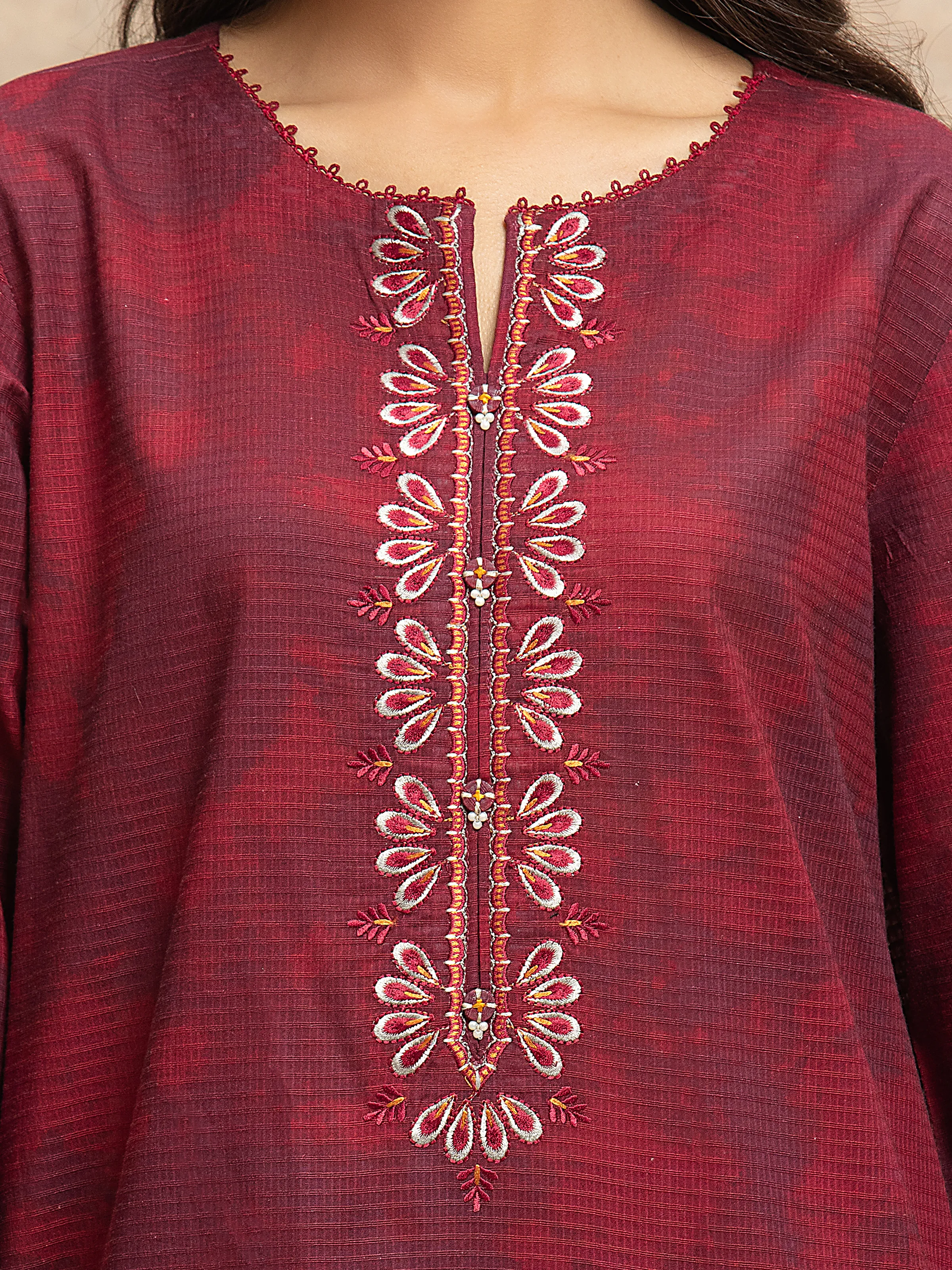 Embroidered Lawn Shirt - EWU5V1-31904S - Image 3