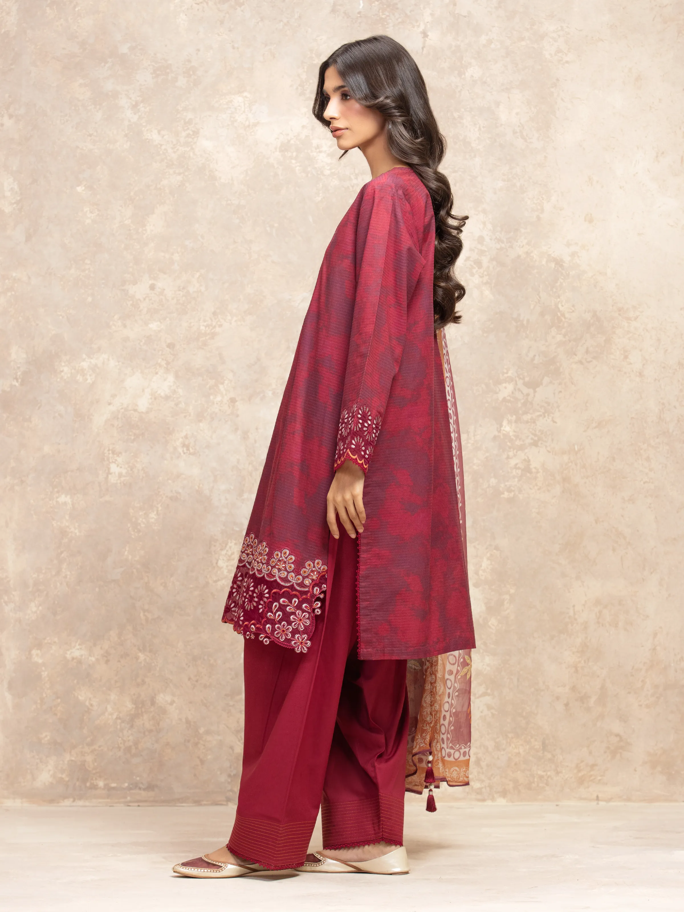Embroidered Lawn Shirt - EWU5V1-31904S - Image 5