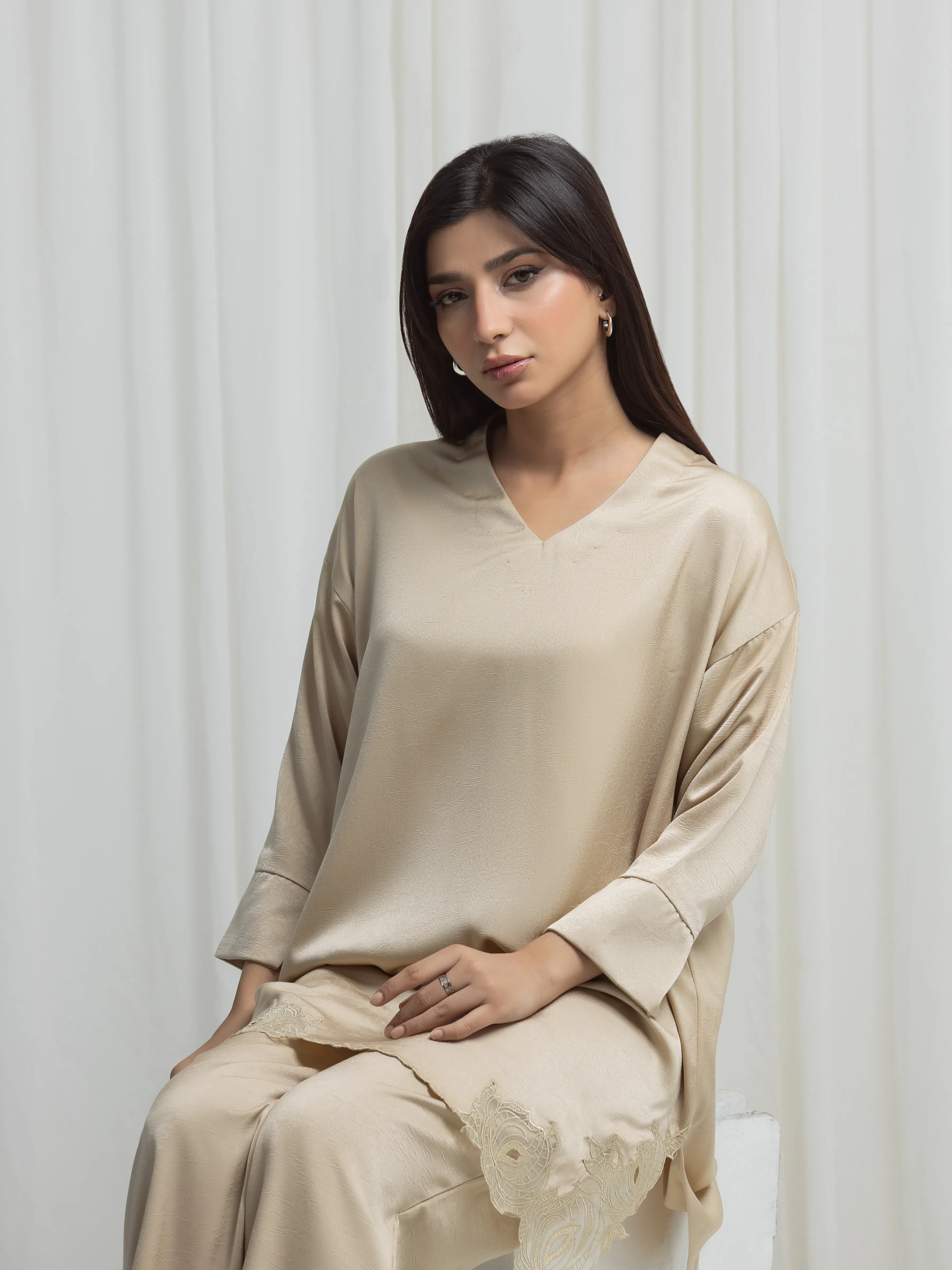 Embroidered Blended Co-Ord Set - EWTKED6-86240ST - Image 2