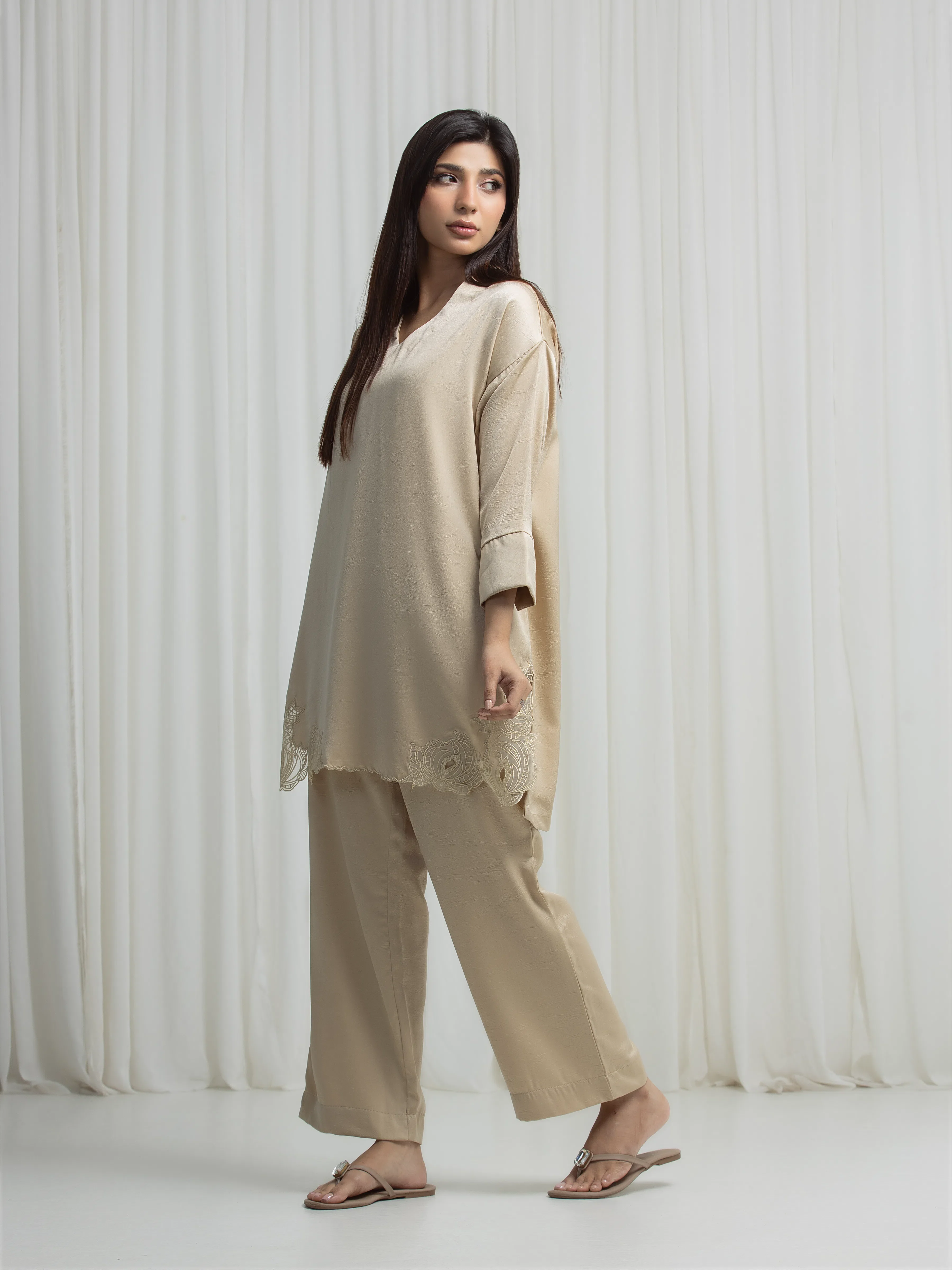 Embroidered Blended Co-Ord Set - EWTKED6-86240ST - Image 5