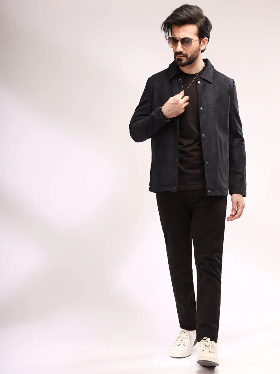 Snap Button Swede Jacket - EMTJ20-012