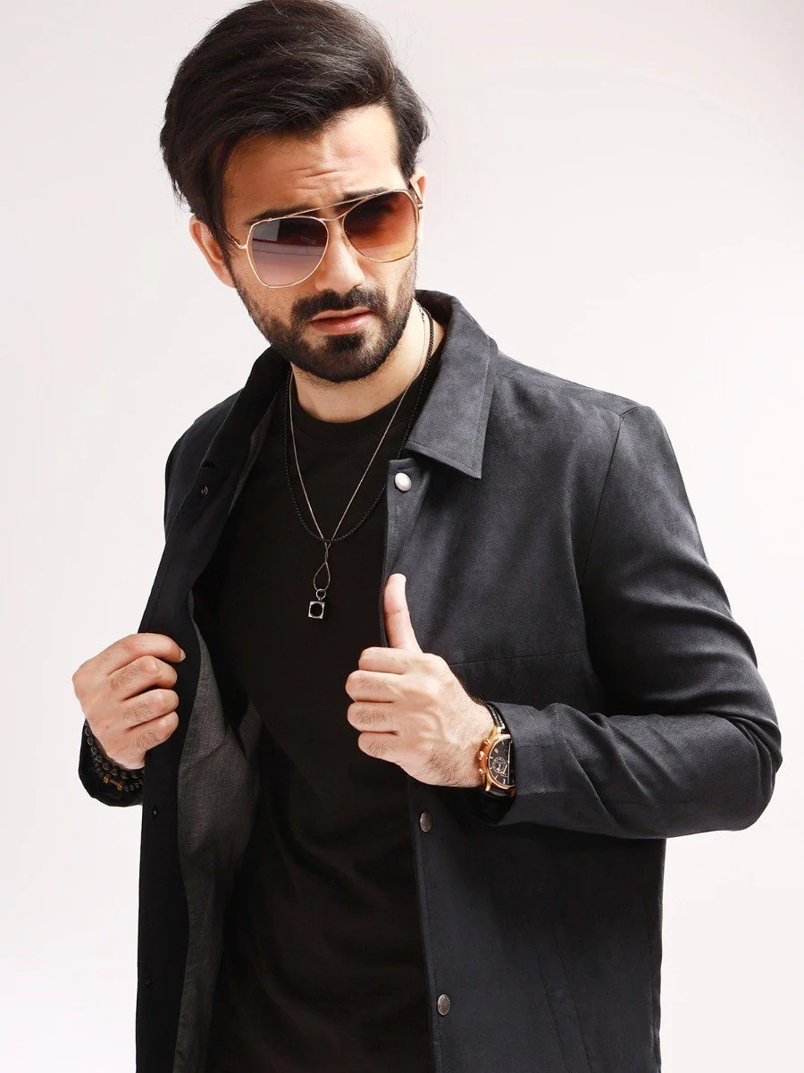Snap Button Swede Jacket - EMTJ20-012 - Image 2