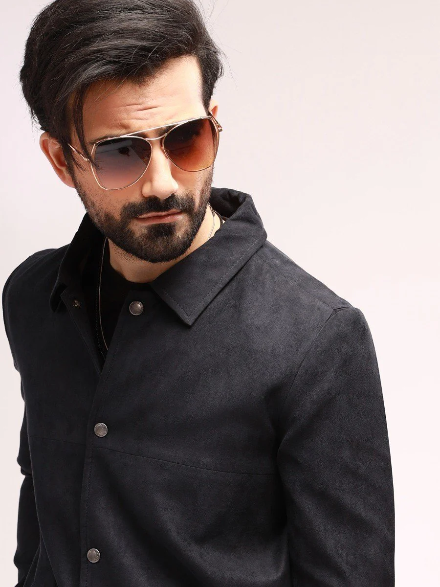Snap Button Swede Jacket - EMTJ20-012 - Image 4