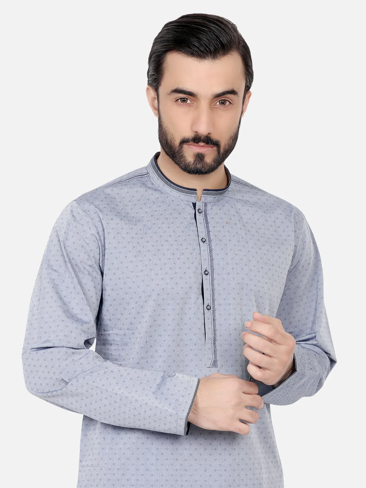 Embroidered Cotton Kurta - EMTK18S-9503 - Image 2