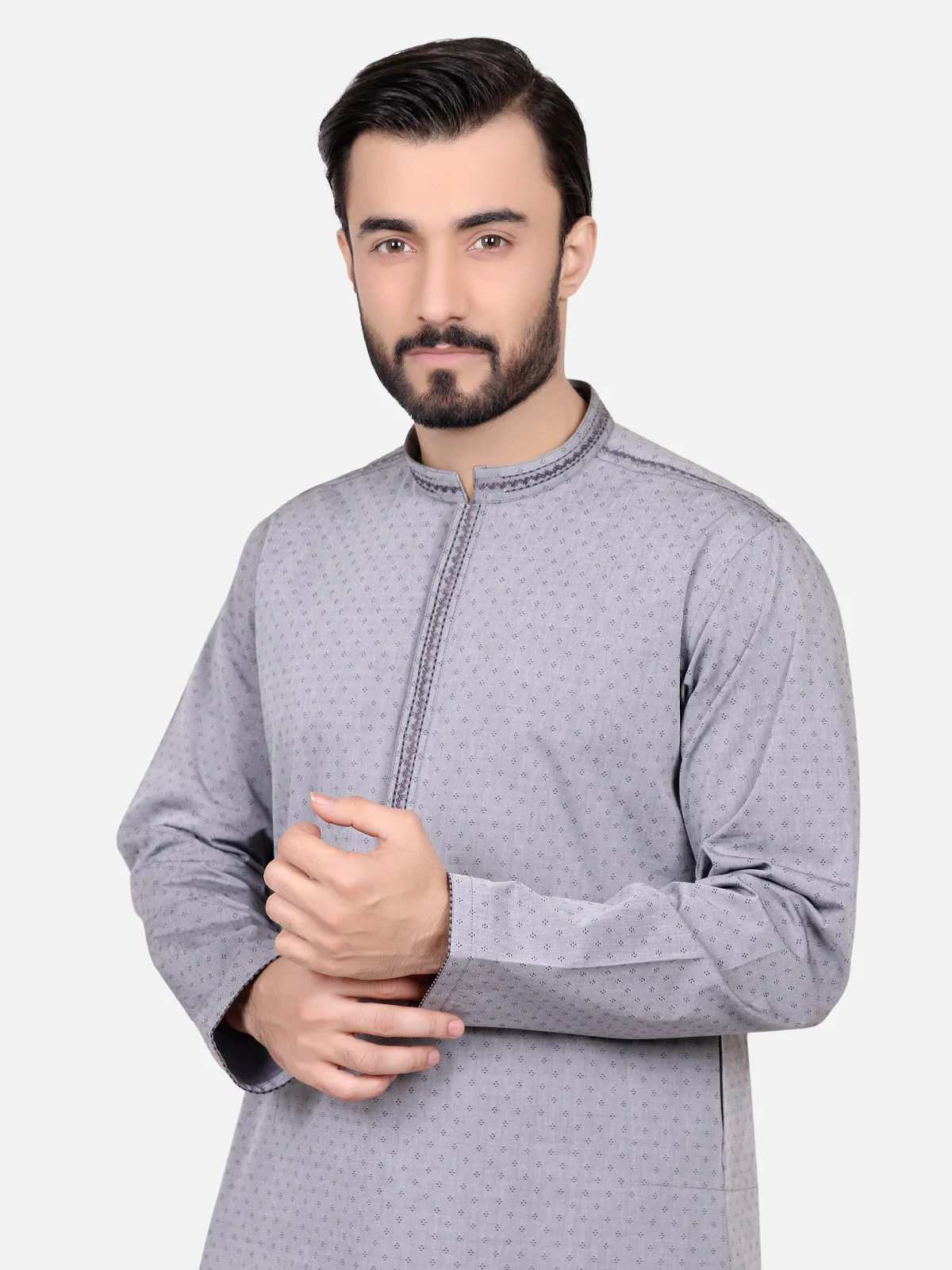 Embroidered Cotton Kurta - EMTK18S-9508 - Image 2