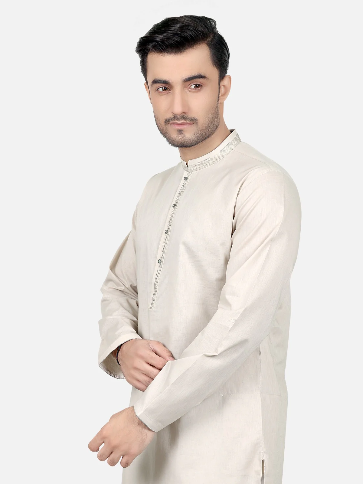Embroidered Cotton Kurta - EMTK18S-9628 - Image 4