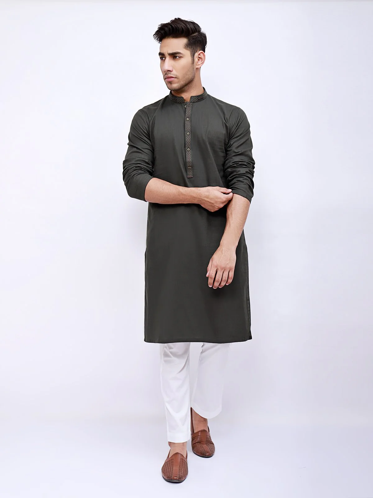 Embroidered Cotton Kurta - EMTK21S-99043
