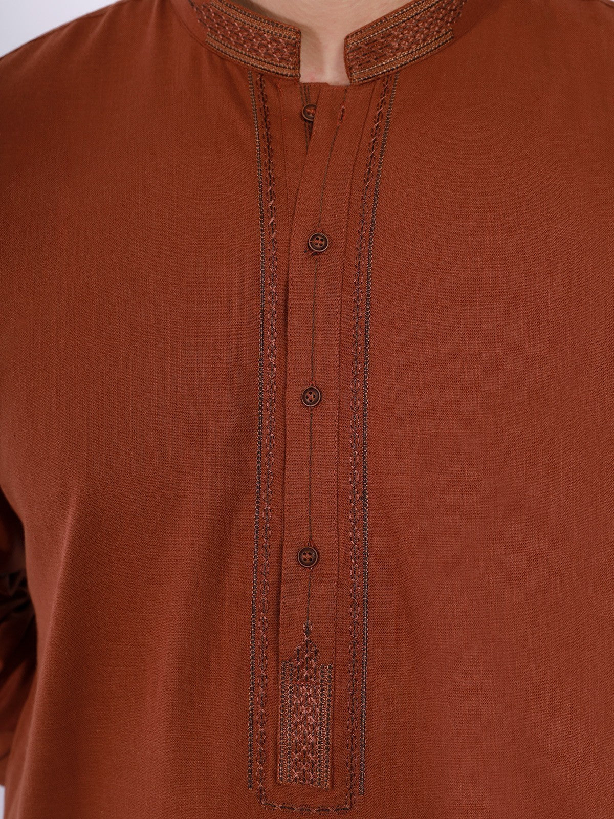 Embroidered Cotton Kurta - EMTK21S-99044 - Image 2