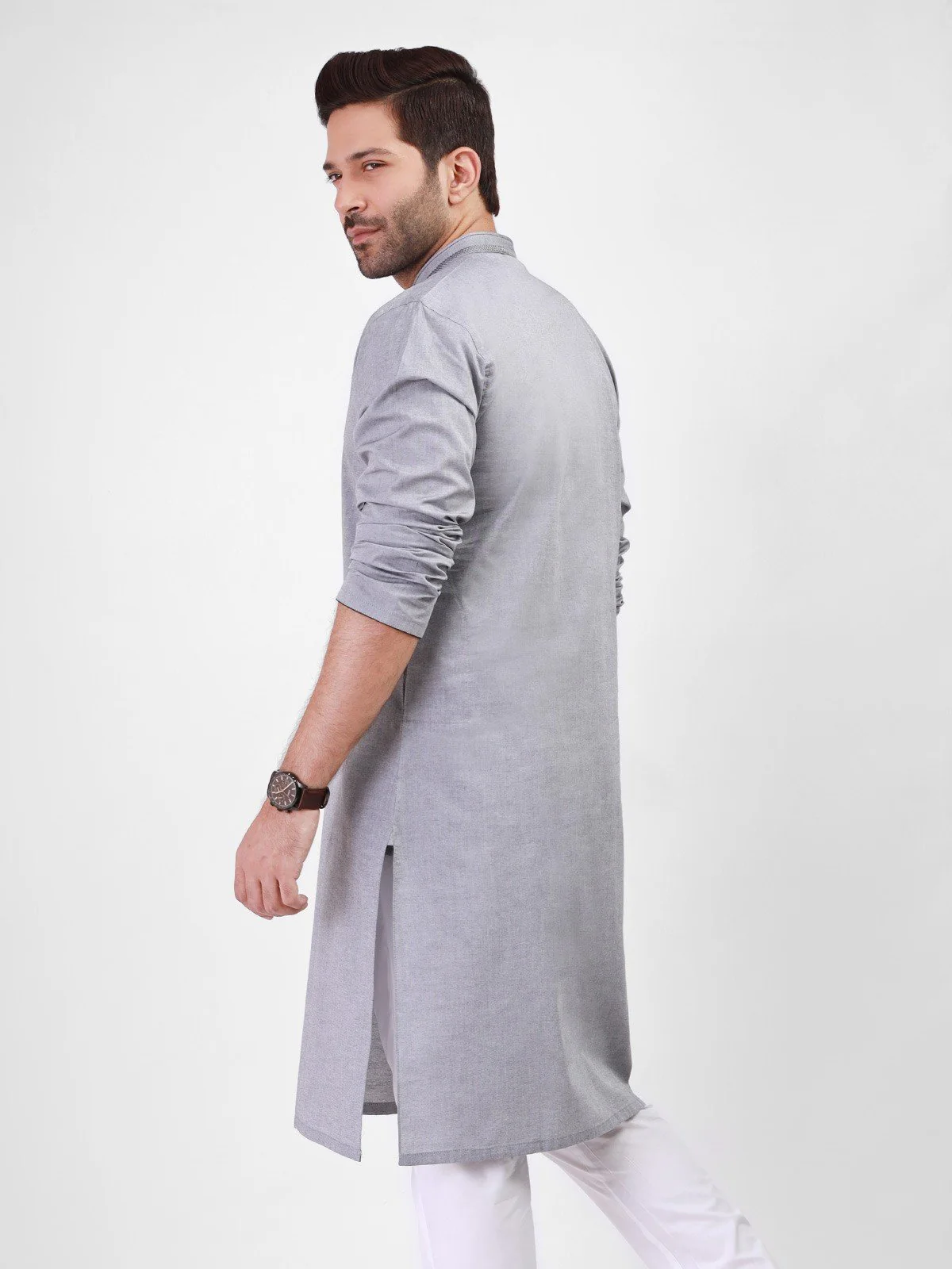 Embroidered Cotton Kurta - EMTK21S-99080 - Image 3