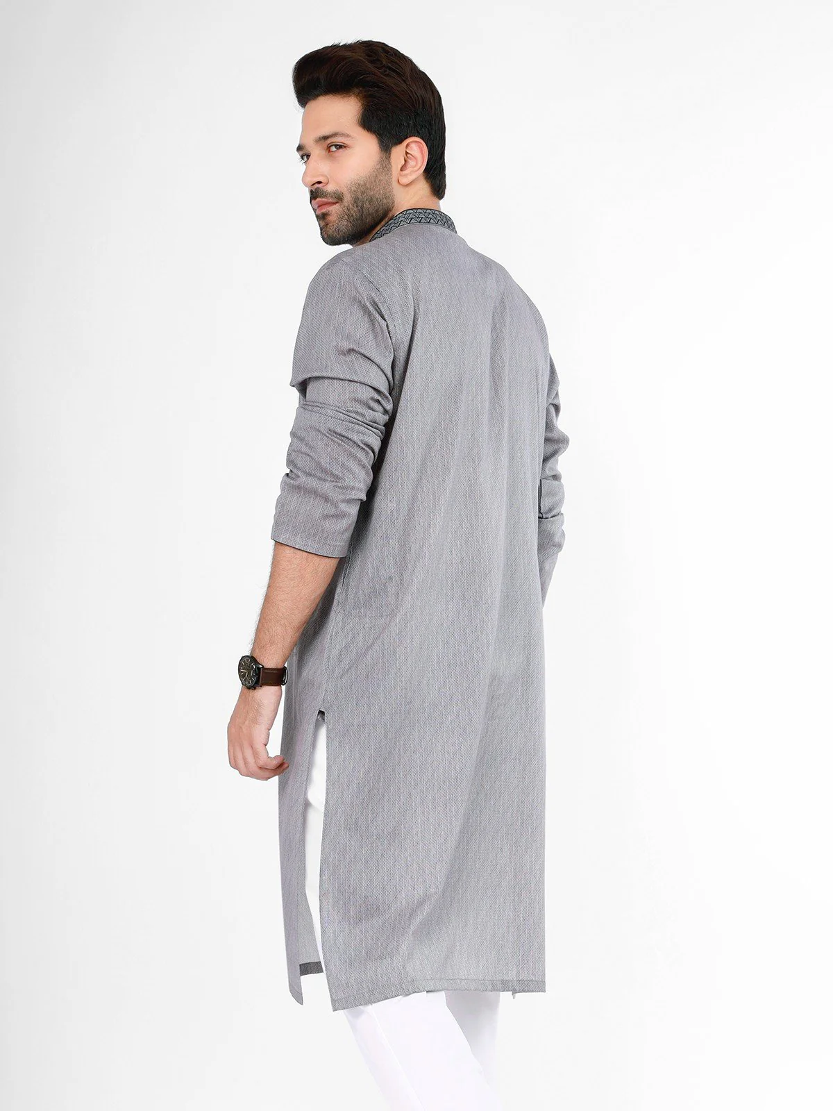 Embroidered Cotton Kurta - EMTK21S-99089 - Image 3