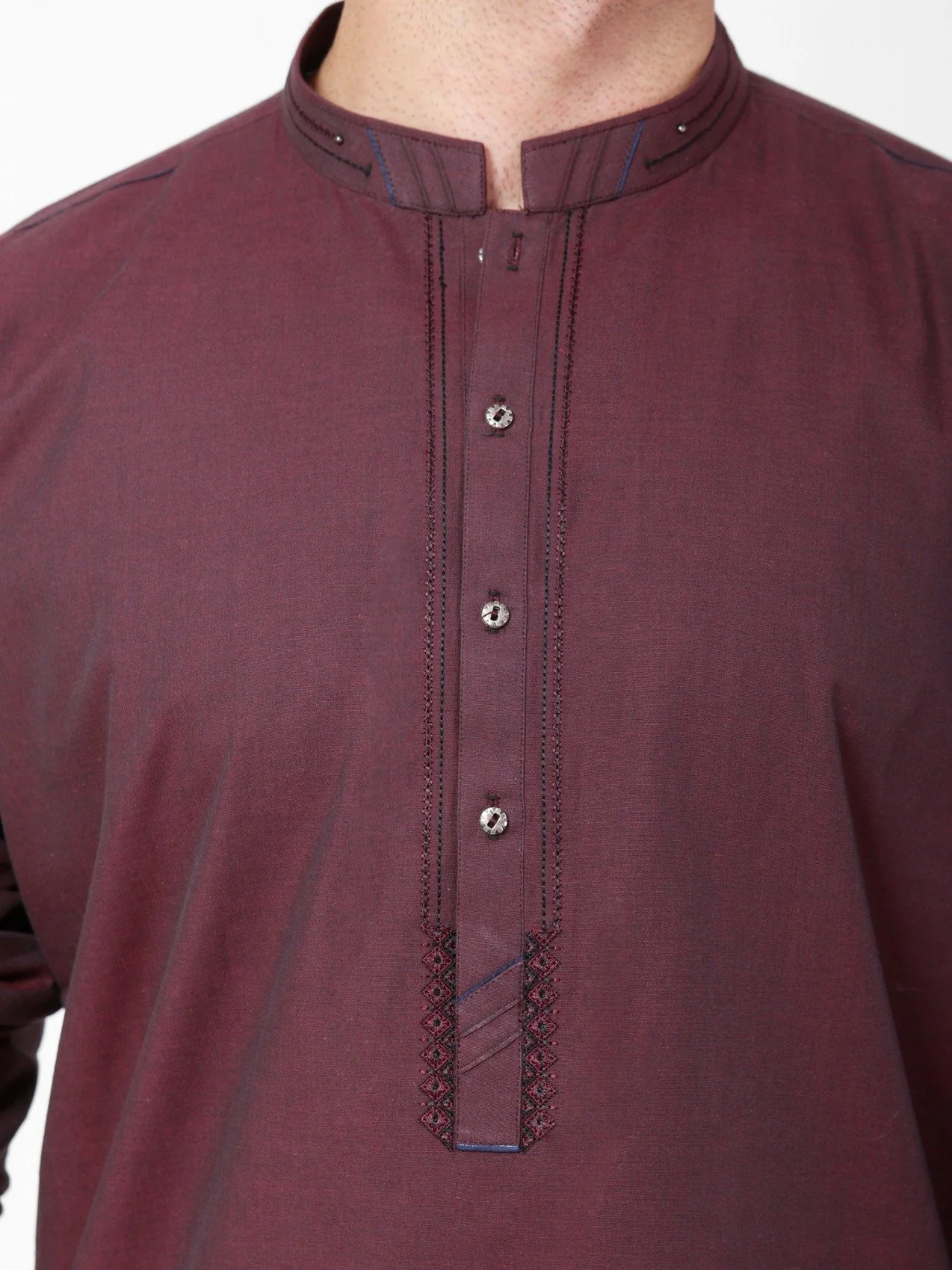 Embroidered Cotton Kurta - EMTK21S-99107 - Image 5
