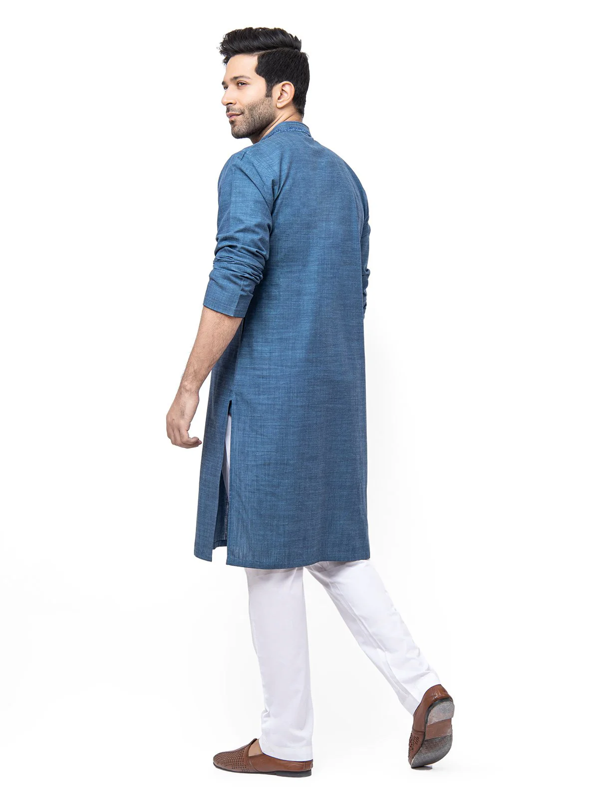 Embroidered Cotton Kurta - EMTK21S-99156 - Image 4