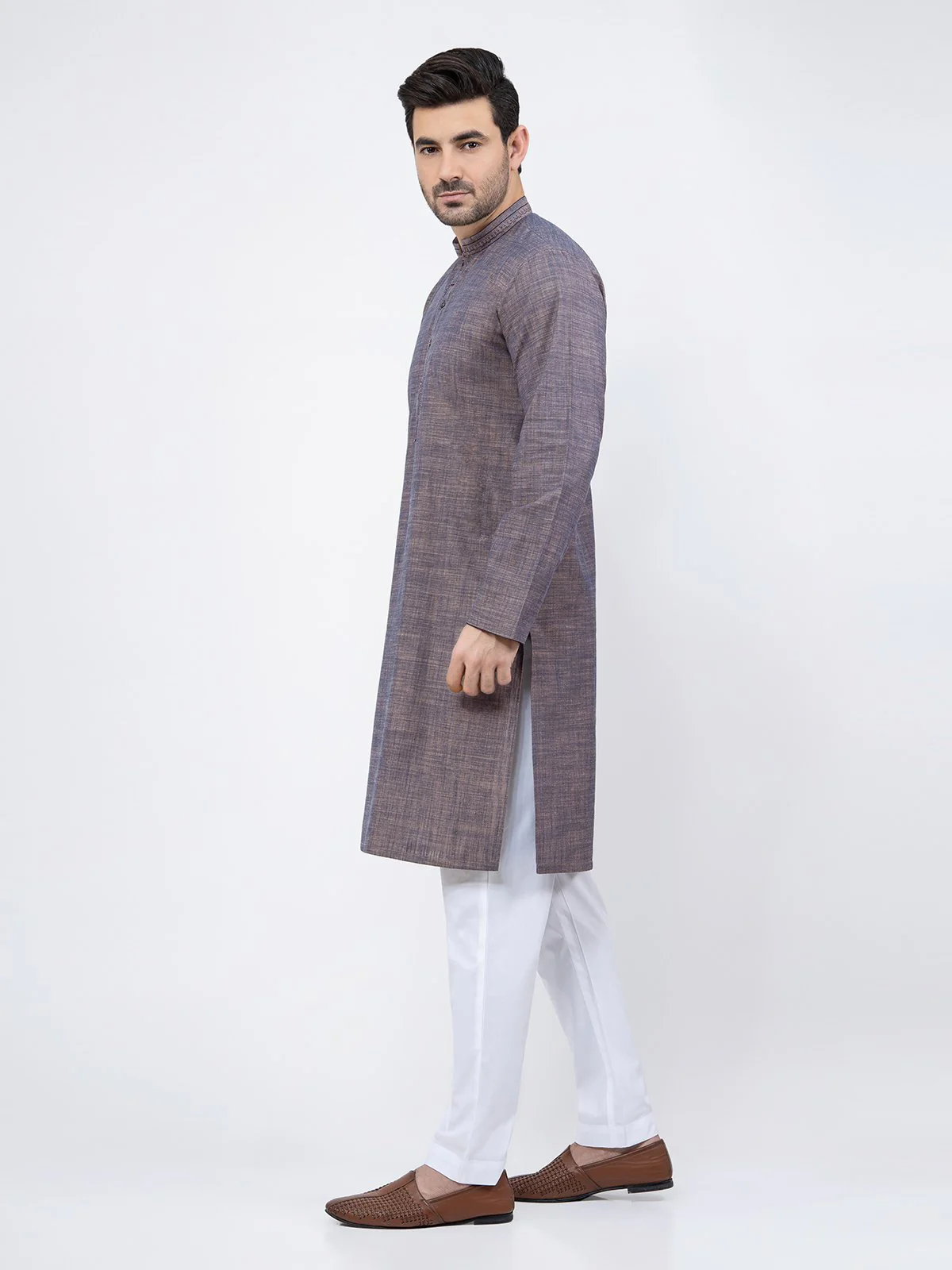 Embroidered Cotton Kurta - EMTK21S-99157 - Image 4