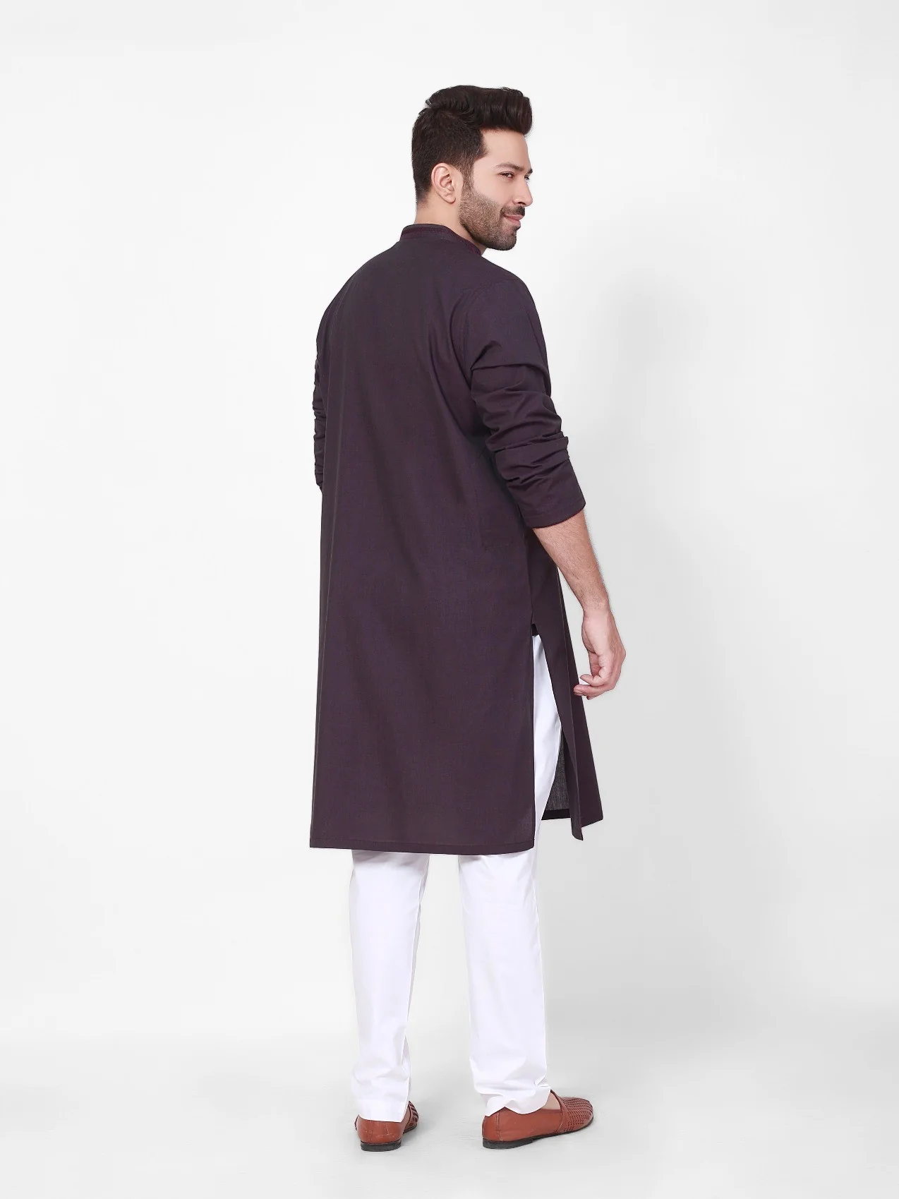 Embroidered Cotton Kurta - EMTK22S-99106 - Image 3