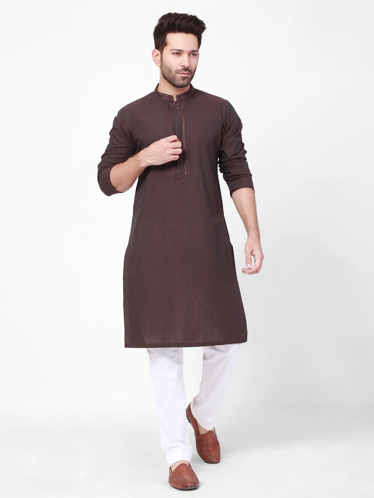 Embroidered Cotton Kurta - EMTK22S-99110