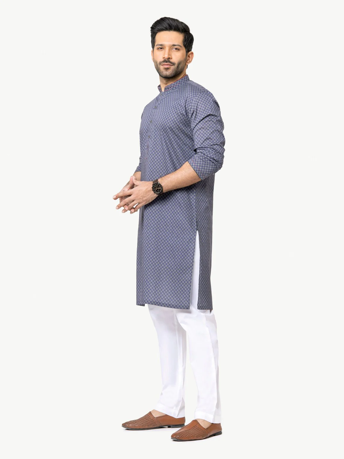 Embroidered Cotton Kurta - EMTK22S-99121 - Image 3