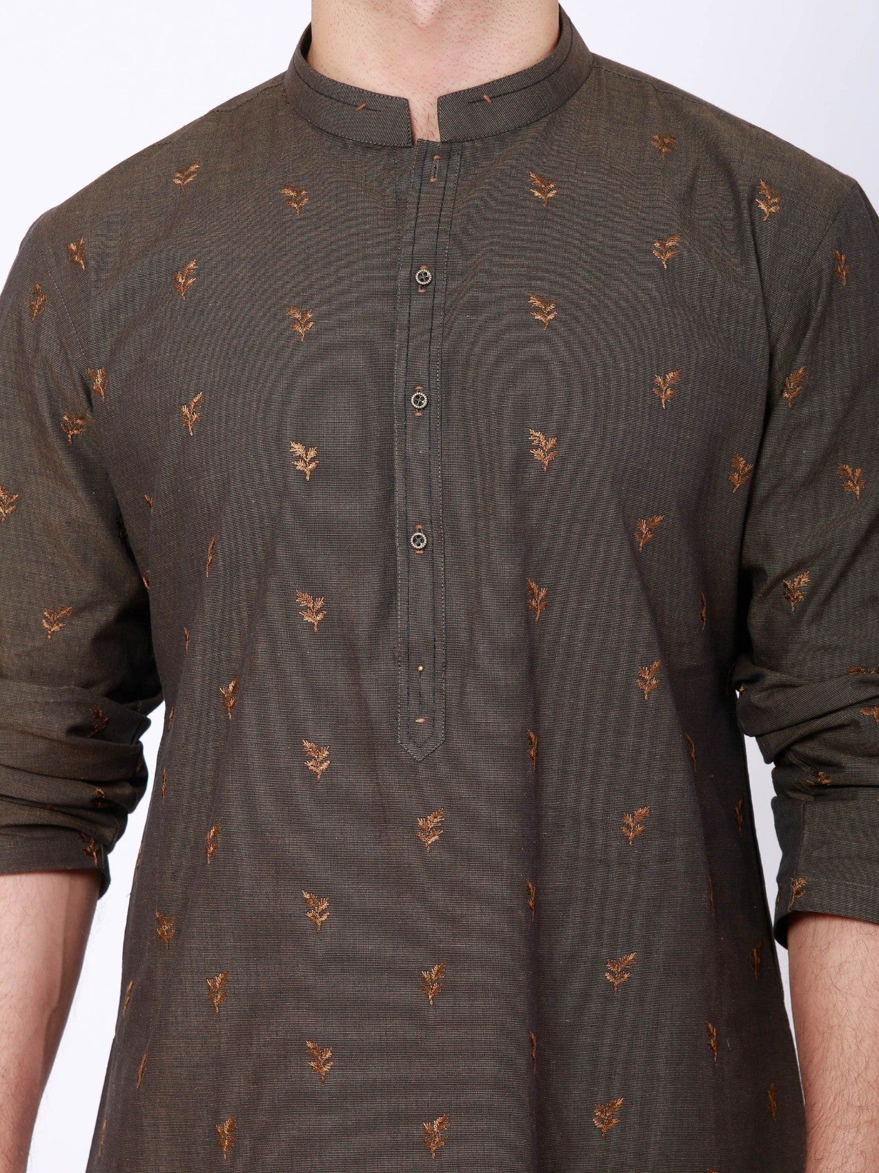 Embroidered Cotton Kurta - EMTKC21-061 - Image 2
