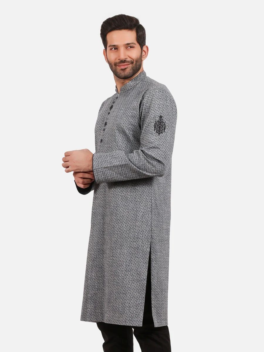 Embroidered Cotton Kurta - EMTKF20-004 - Image 2